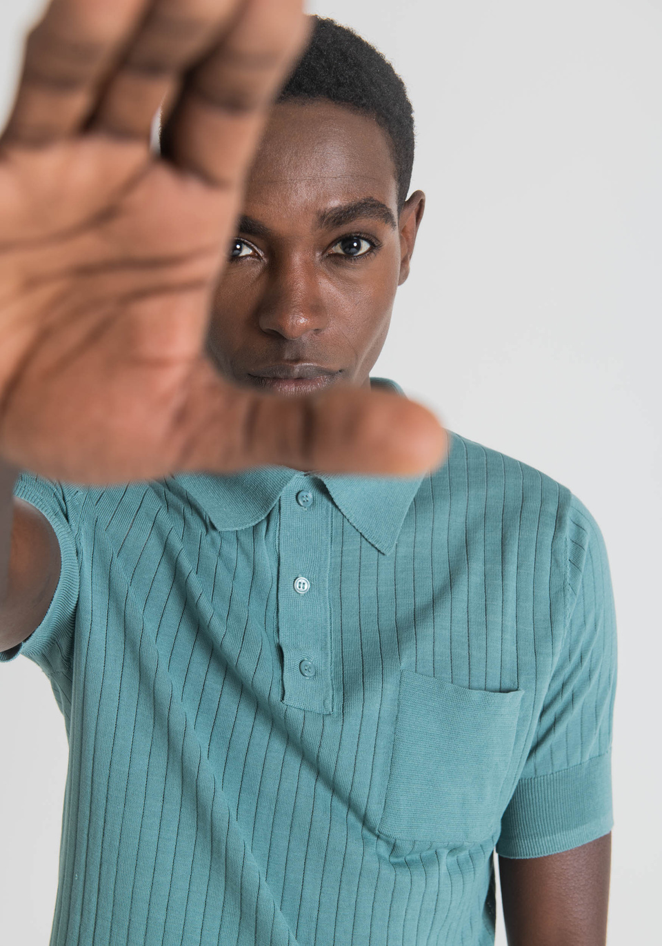 SLIM-FIT POLO SHIRT IN COTTON YARN WITH RIBBING - Antony Morato Online Shop