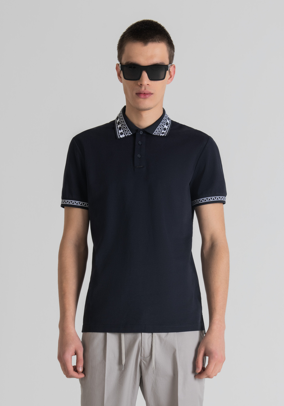 SLIM FIT POLO SHIRT IN PIQUÉ WITH PRINT - Antony Morato Online Shop