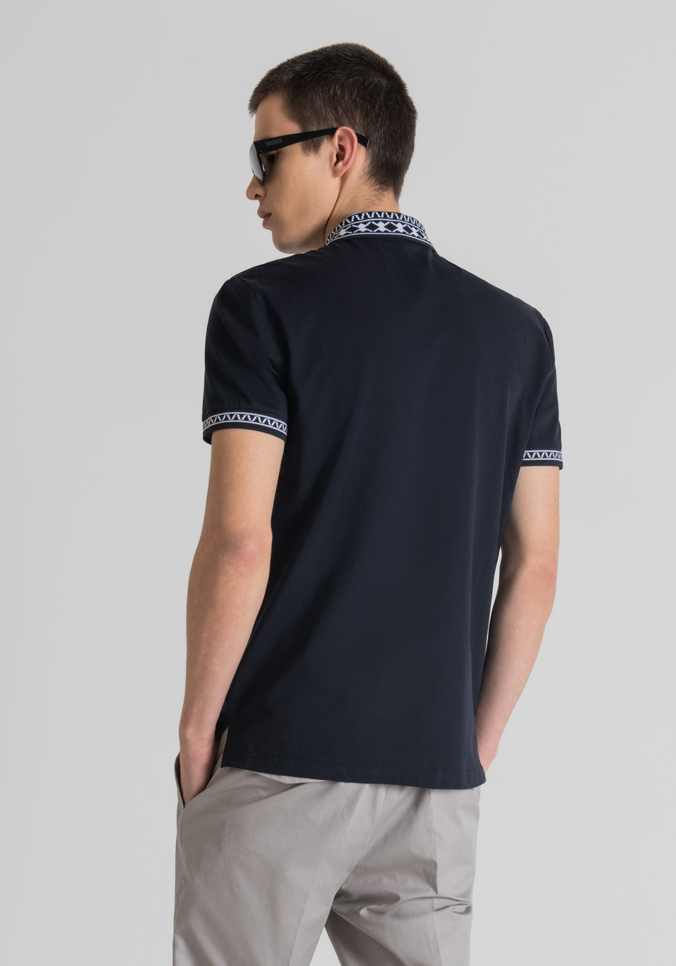 SLIM FIT POLO SHIRT IN PIQUÉ WITH PRINT - Antony Morato Online Shop