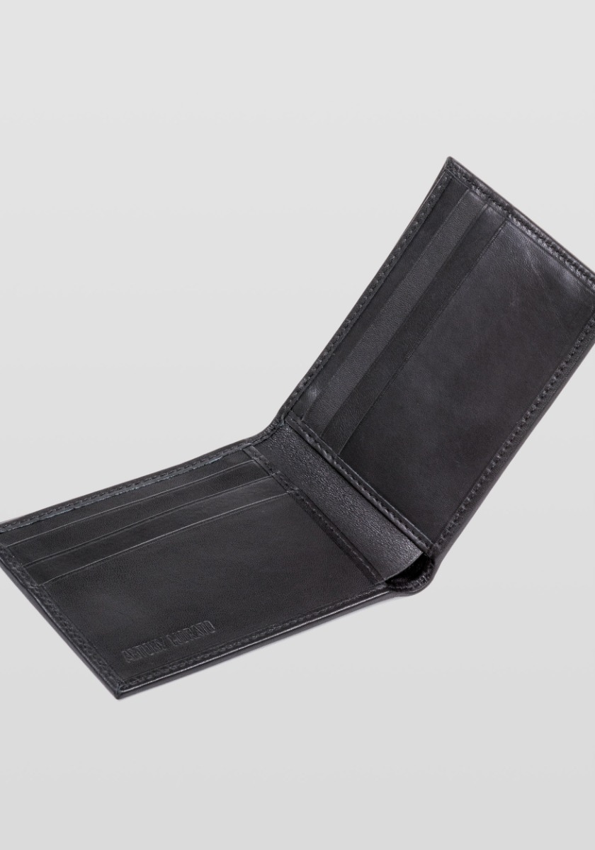LEATHER WALLET WITH INTERNAL COMPARTMENTS - Antony Morato Online Shop