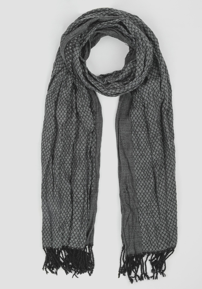 SCARF MADE OF SOFT JACQUARD FABRIC WITH FRINGES - Antony Morato Online Shop