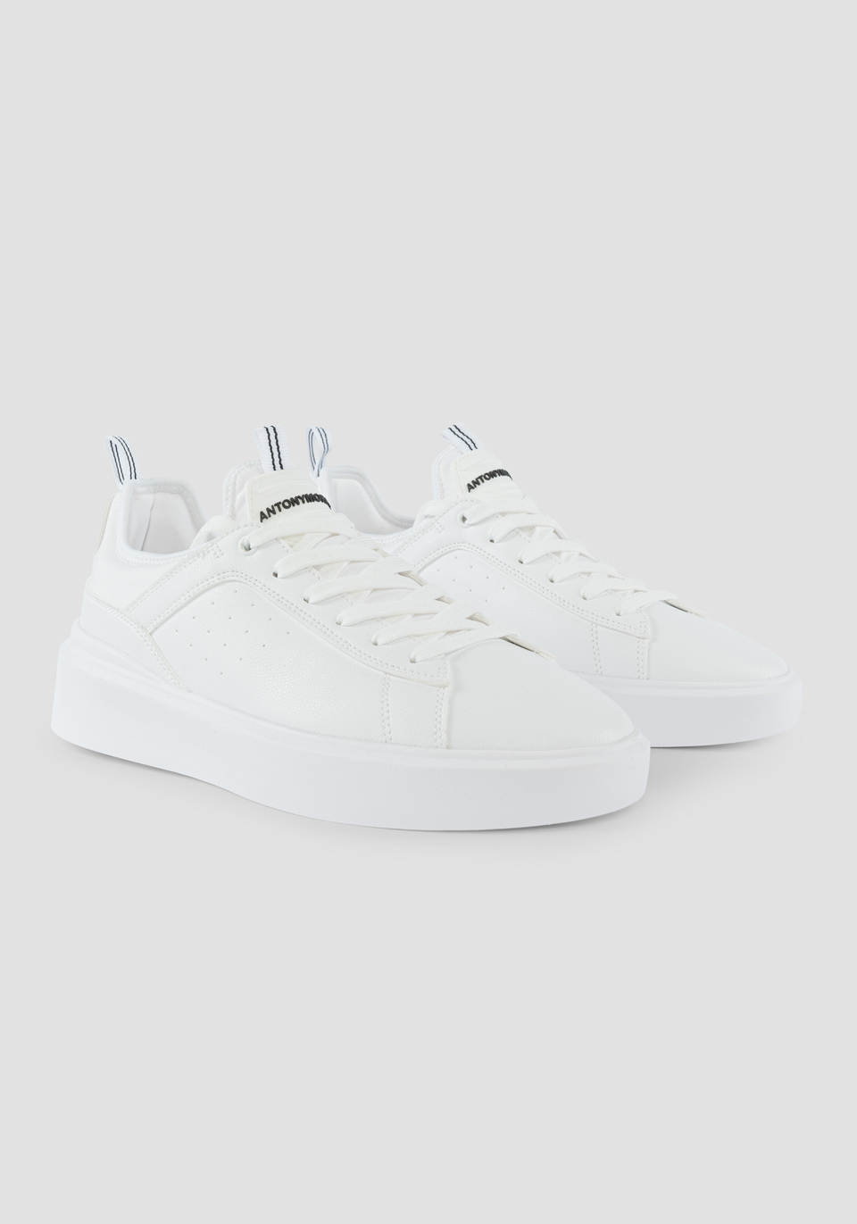 "BARNET" LOW-TOP SNEAKERS IN TUMBLED FAUX LEATHER WITH SOCKS IN TONE-ON-TONE STRETCH FABRIC - Antony Morato Online Shop
