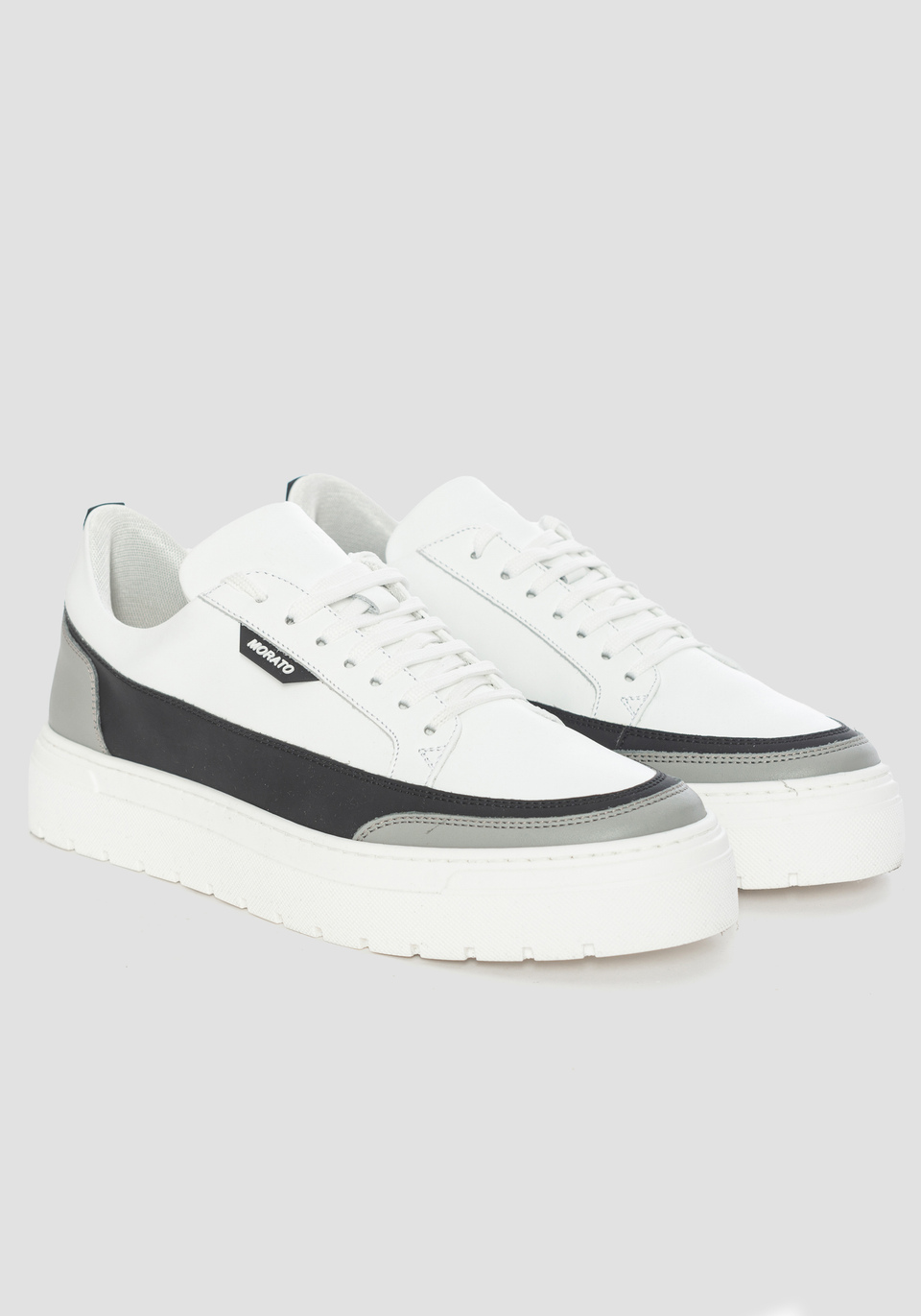 “FLINT” SNEAKERS IN LEATHER AND RUBBERISED FABRIC - Antony Morato Online Shop