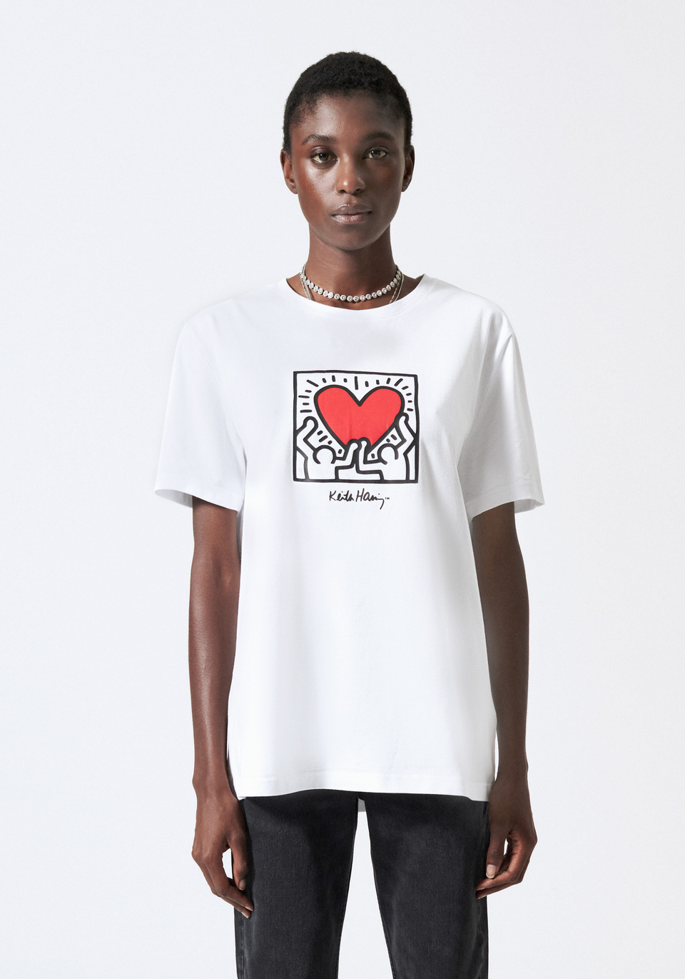 T-SHIRT EN PUR COTON AVEC IMPRIMÉ KEITH HARING - Antony Morato Online Shop