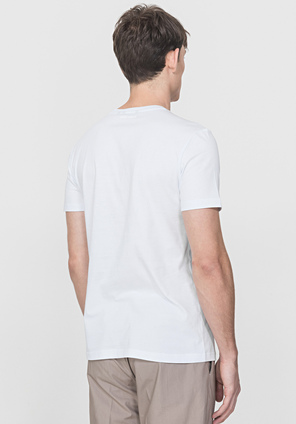 REGULAR-FIT T-SHIRT IN 100% COTTON WITH NEON HAND PRINT DESIGN - Antony Morato Online Shop