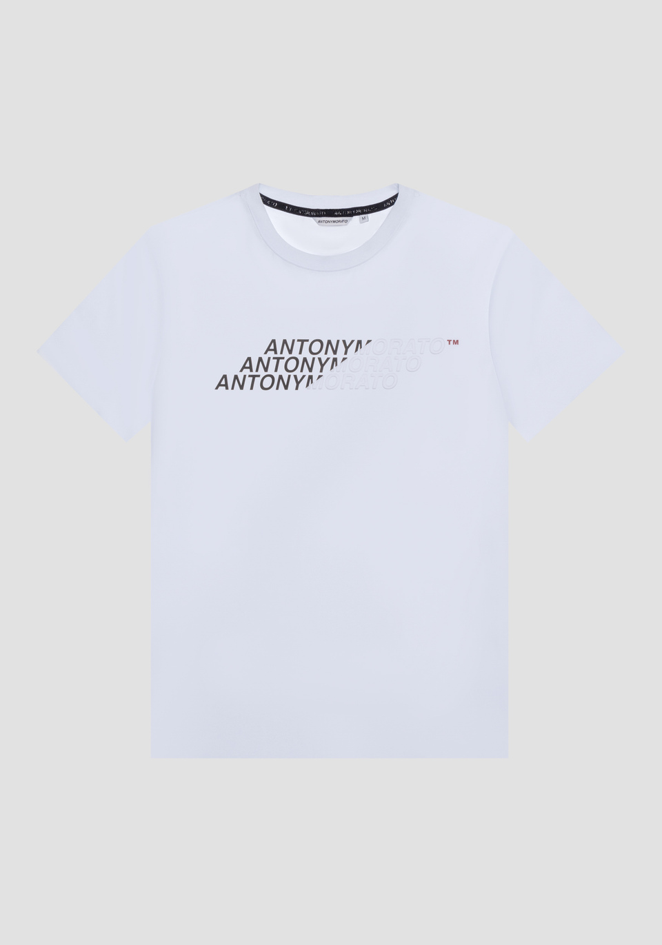 REGULAR FIT T-SHIRT IN COTTON WITH RUBBER-EFFECT LOGO PRINT - Antony Morato Online Shop