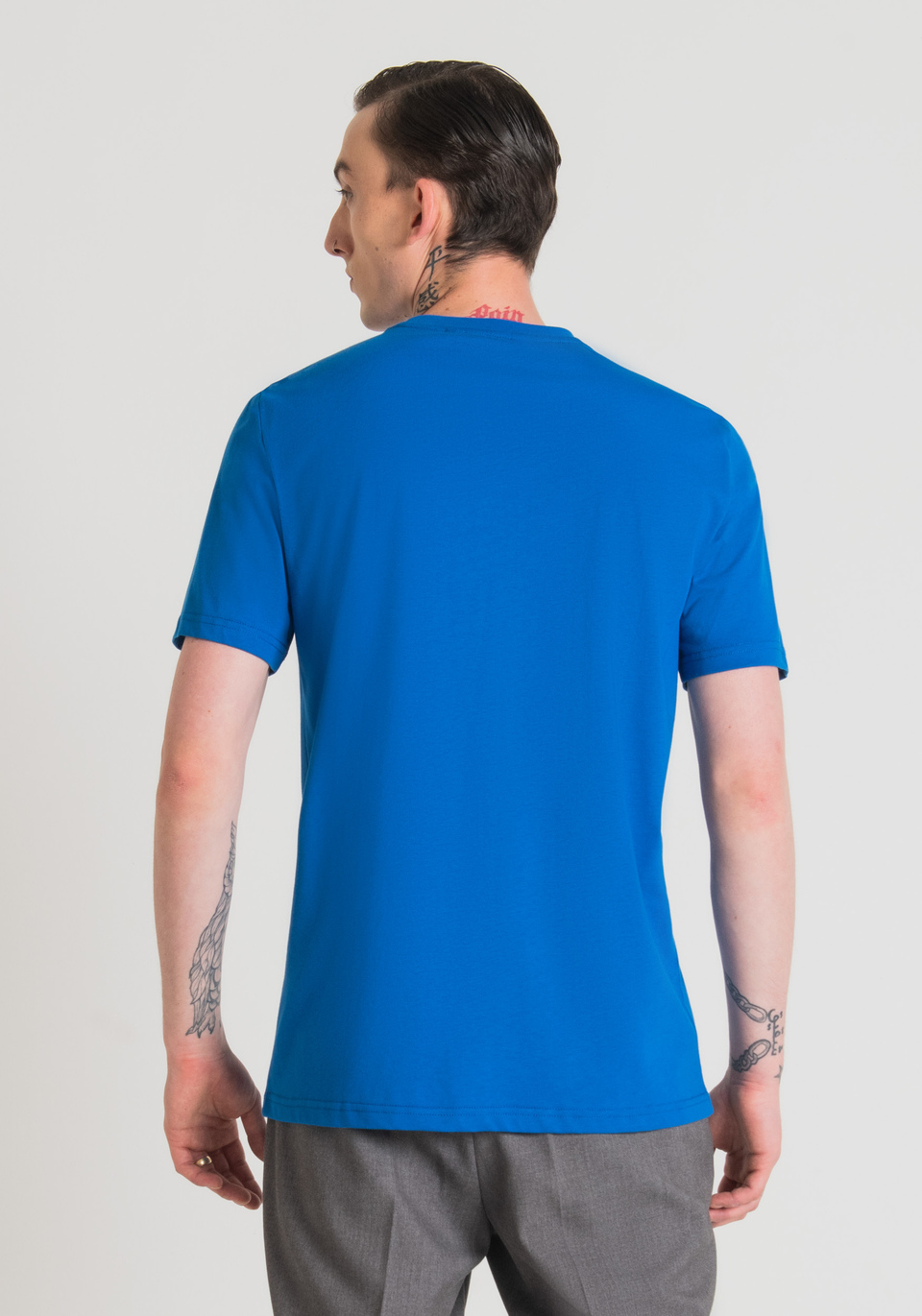 REGULAR FIT T-SHIRT IN PURE COTTON WITH RUBBERISED LOGO PRINT - Antony Morato Online Shop