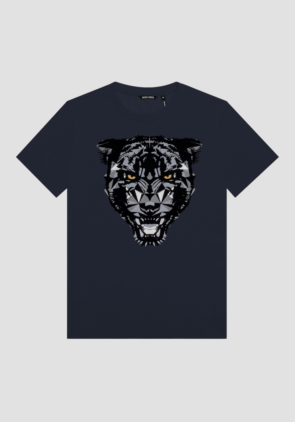 REGULAR FIT T-SHIRT IN 100% SOFT COTTON WITH PANTHER PRINT - Antony Morato Online Shop