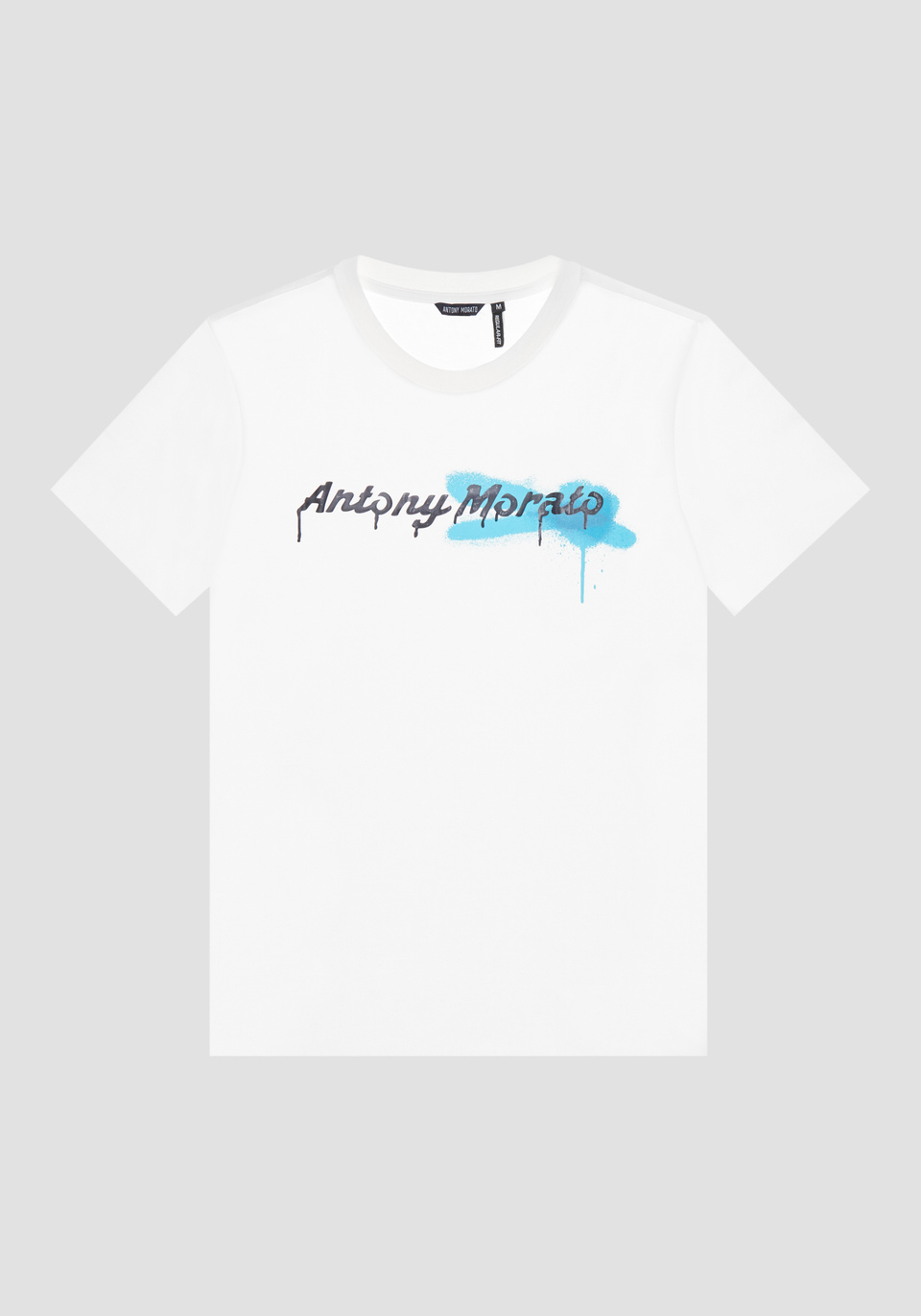 REGULAR-FIT T-SHIRT IN SOFT COTTON WITH SPRAY-EFFECT "MORATO" PRINT - Antony Morato Online Shop