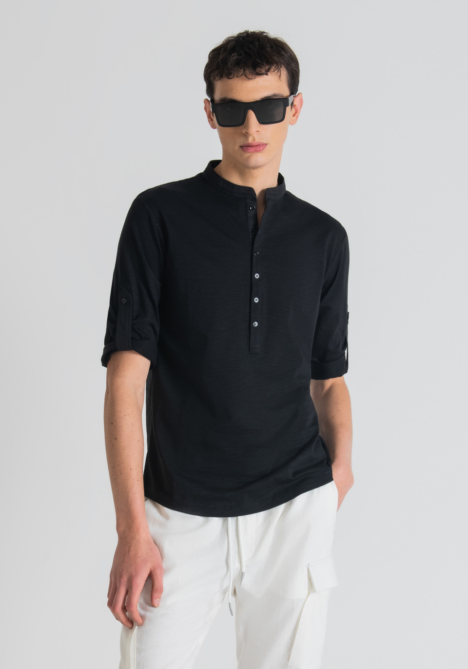 T-SHIRT REGULAR FIT EN COTON FLAMMÉ DOUX - Antony Morato Online Shop