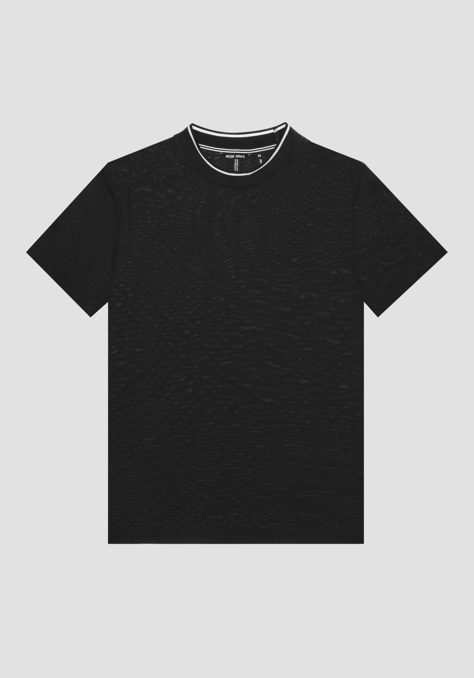 T-SHIRT REGULAR FIT EN PIQUÉ DE COTON MERCERISÉ AVEC COL MONTANT - Antony Morato Online Shop