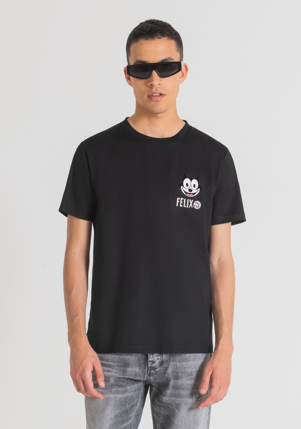REGULAR-FIT T-SHIRT IN PURE COTTON WITH FELIX THE CAT PRINT - Antony Morato Online Shop
