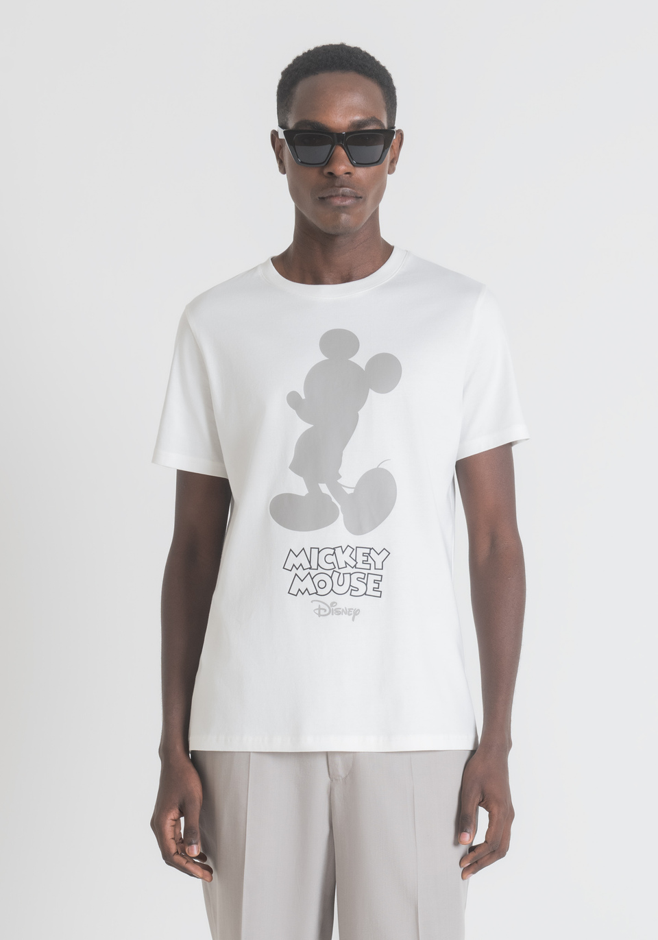 T-SHIRT REGULAR FIT EN PUR COTON AVEC IMPRIMÉ « MICKEY MOUSE » - Antony Morato Online Shop