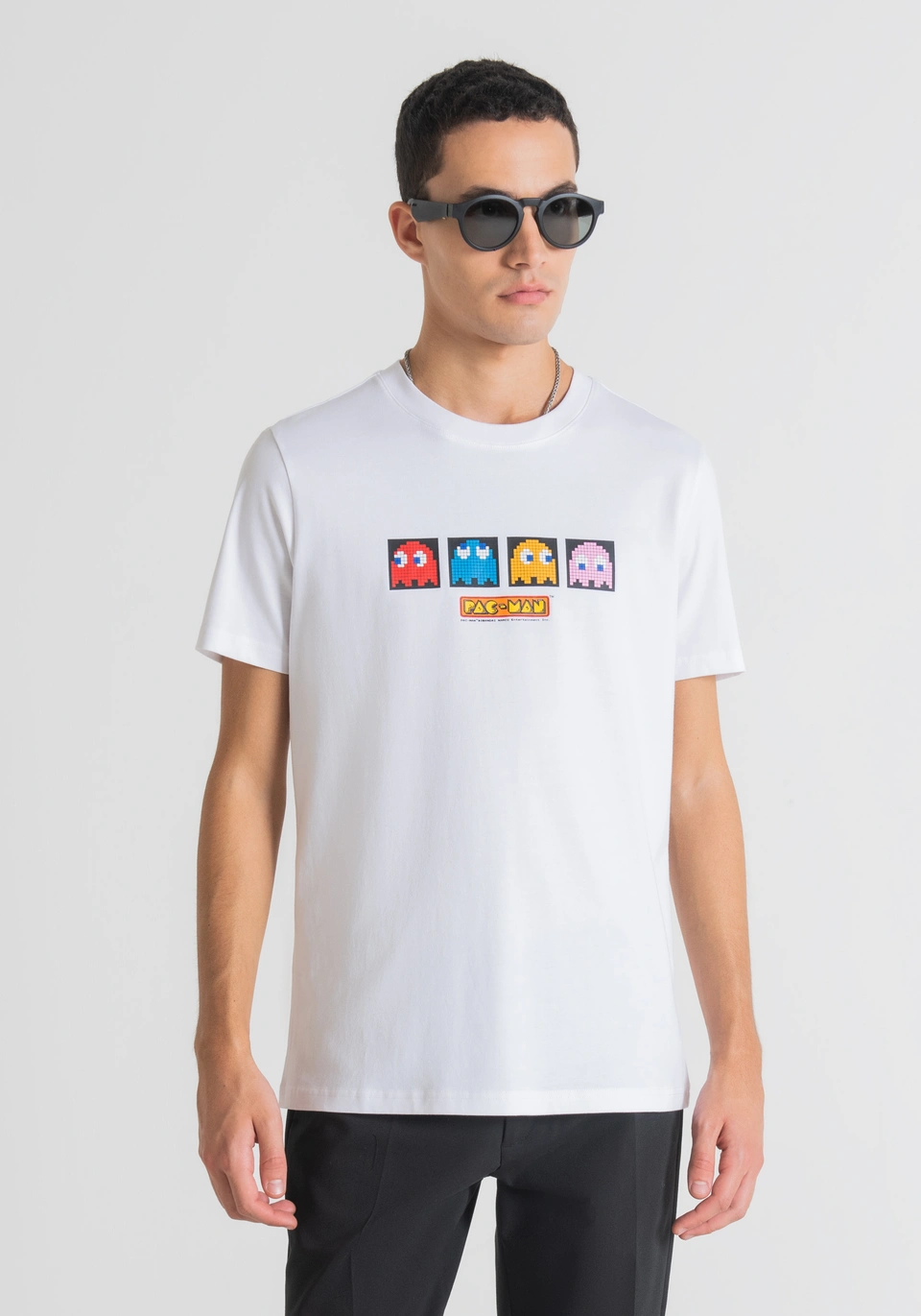 CAMISETA REGULAR FIT 100 % DE ALGODÓN CON ESTAMPADO DE PAC-MAN - Antony Morato Online Shop