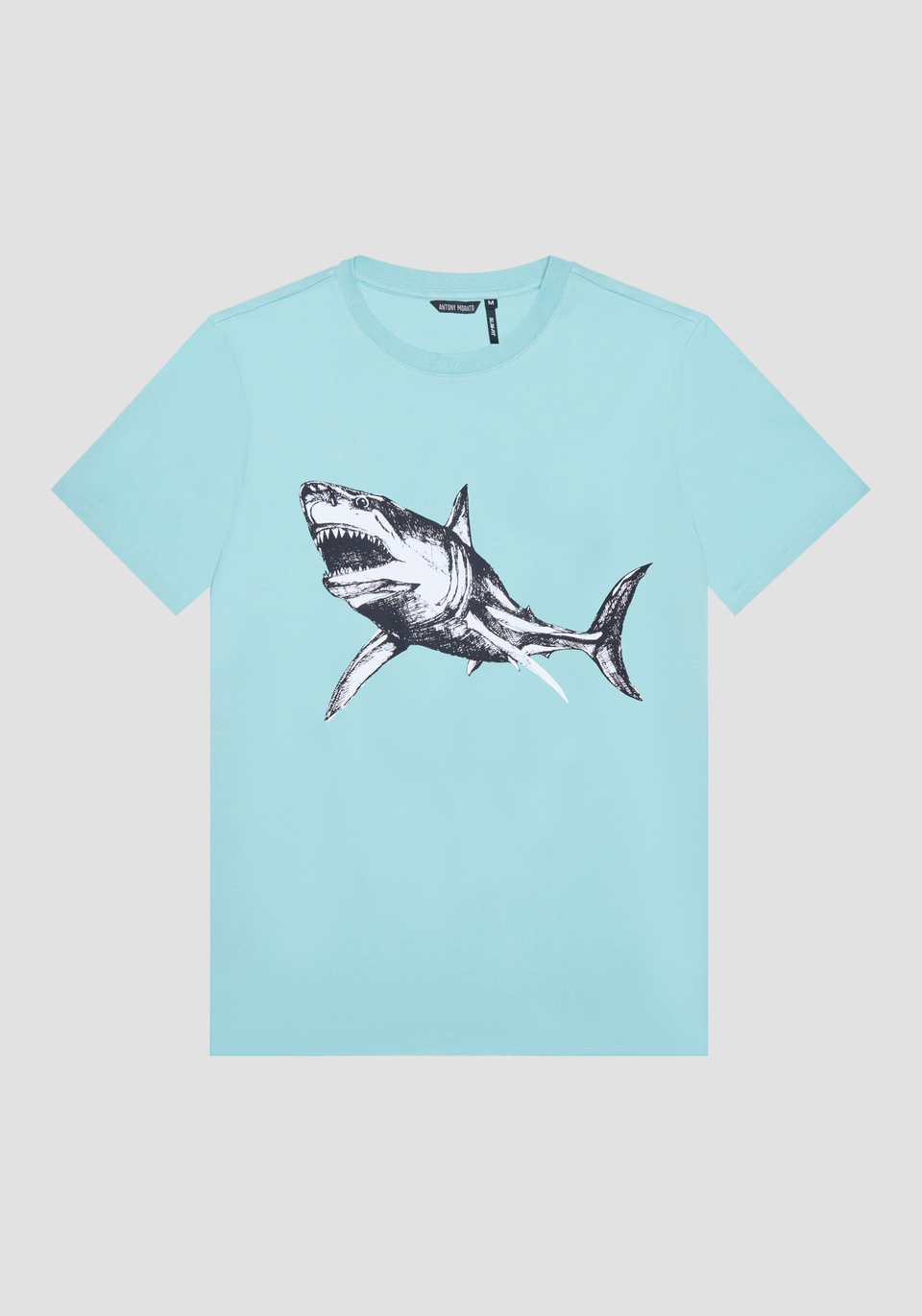REGULAR-FIT T-SHIRT IN PURE COTTON WITH SHARK PRINT - Antony Morato Online Shop