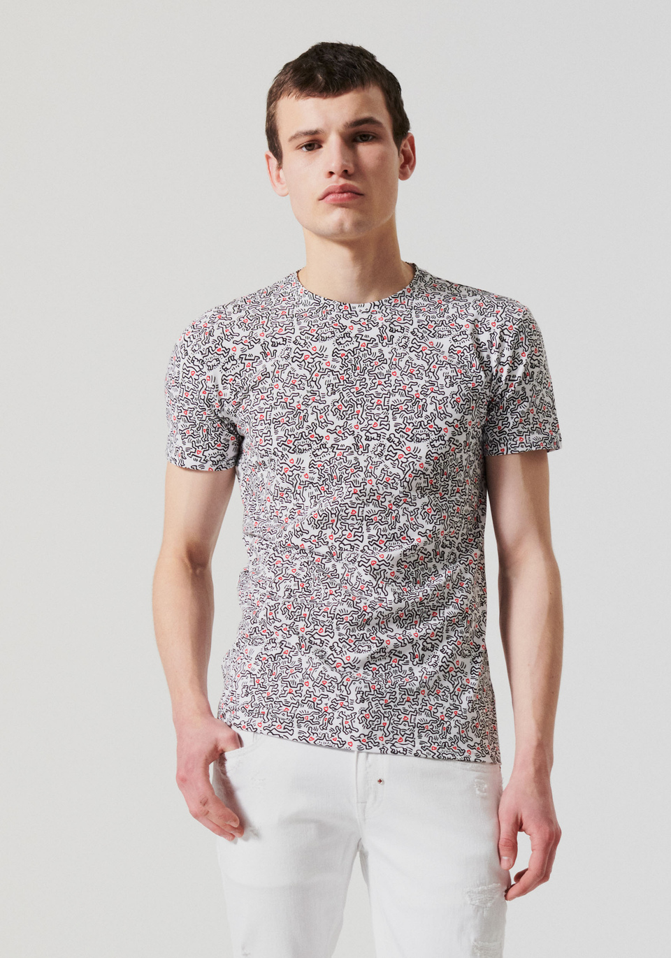 SLIM-FIT T-SHIRT WITH KEITH HARING PRINT - Antony Morato Online Shop