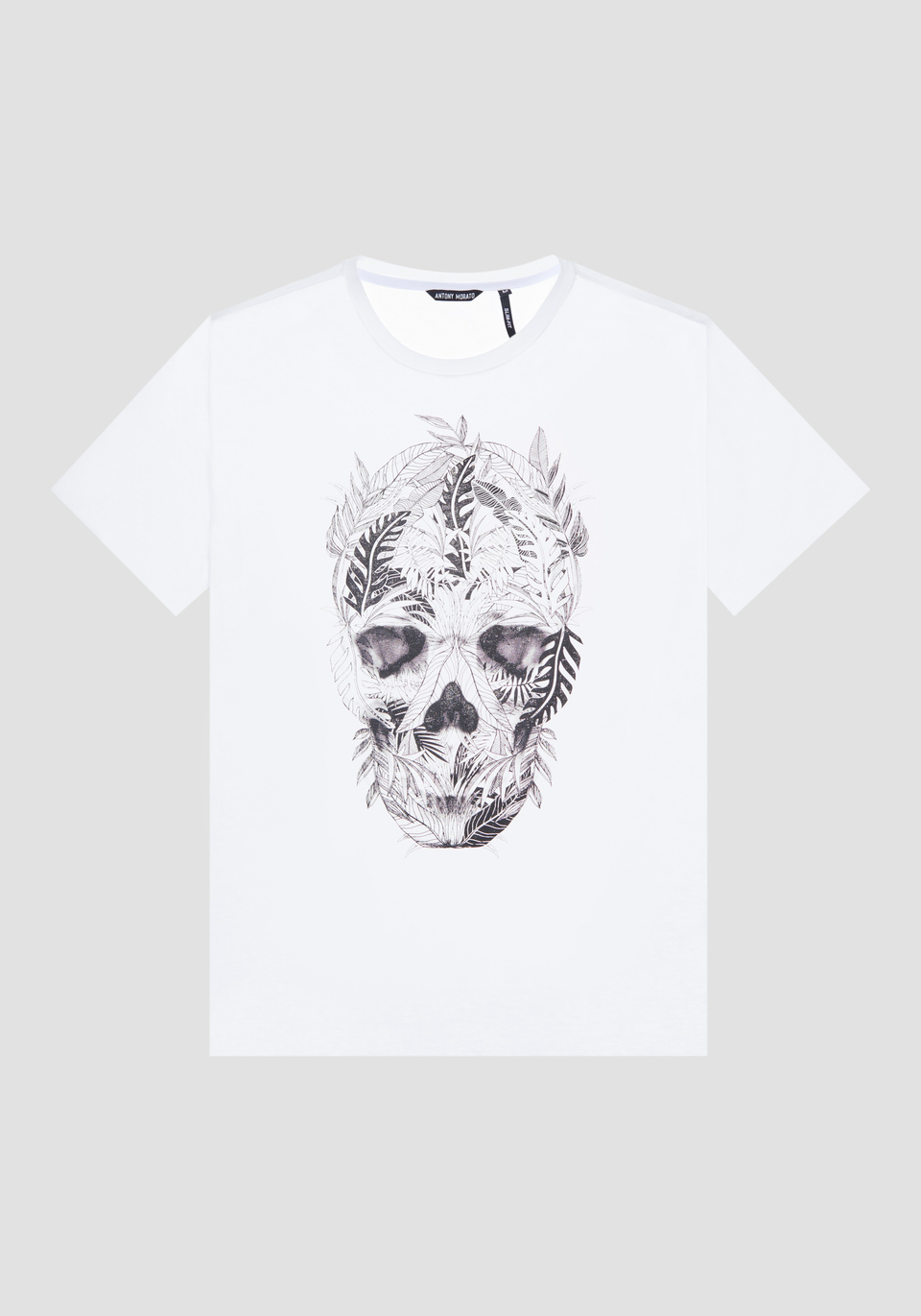 SLIM-FIT T-SHIRT IN PURE COTTON WITH SKULL PRINT - Antony Morato Online ...