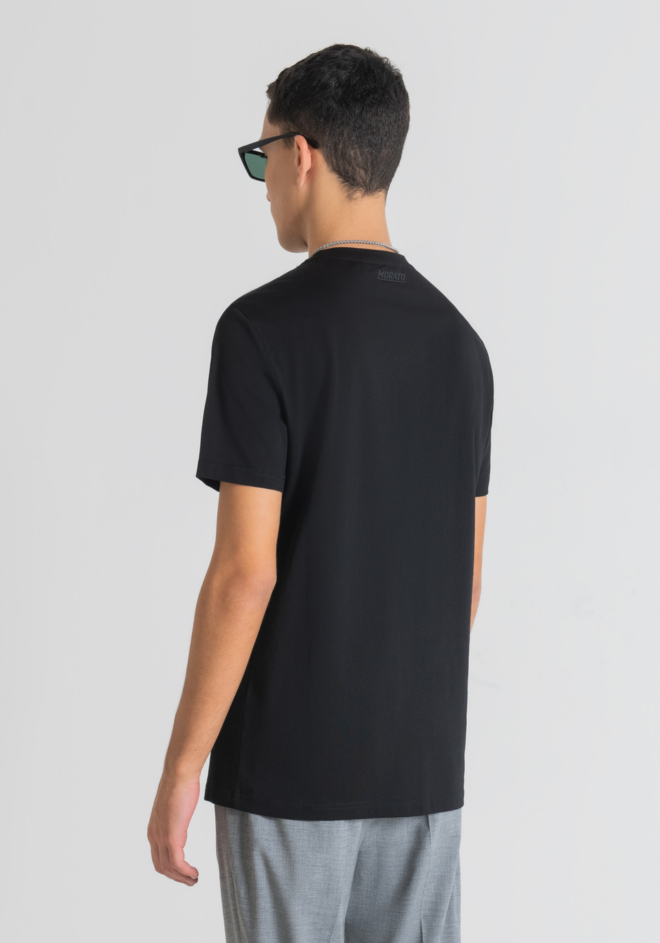 SLIM FIT T-SHIRT IN COTTON WITH TIGER PRINT - Antony Morato Online Shop