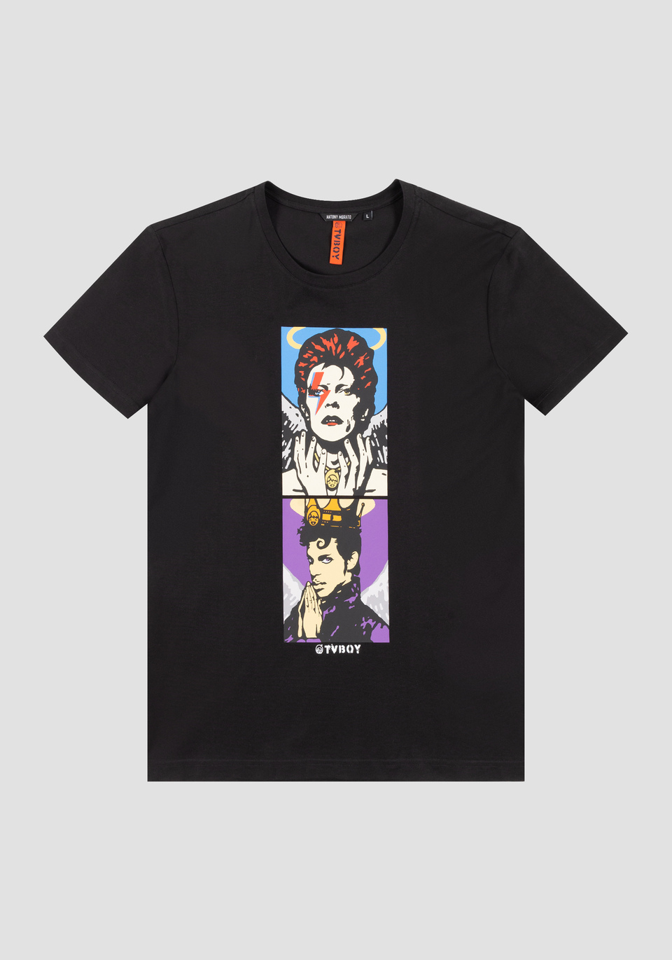 T-SHIRT IN SLIM FIT AUS BAUMWOLLE MIT TVBOY-PRINT - Antony Morato Online Shop