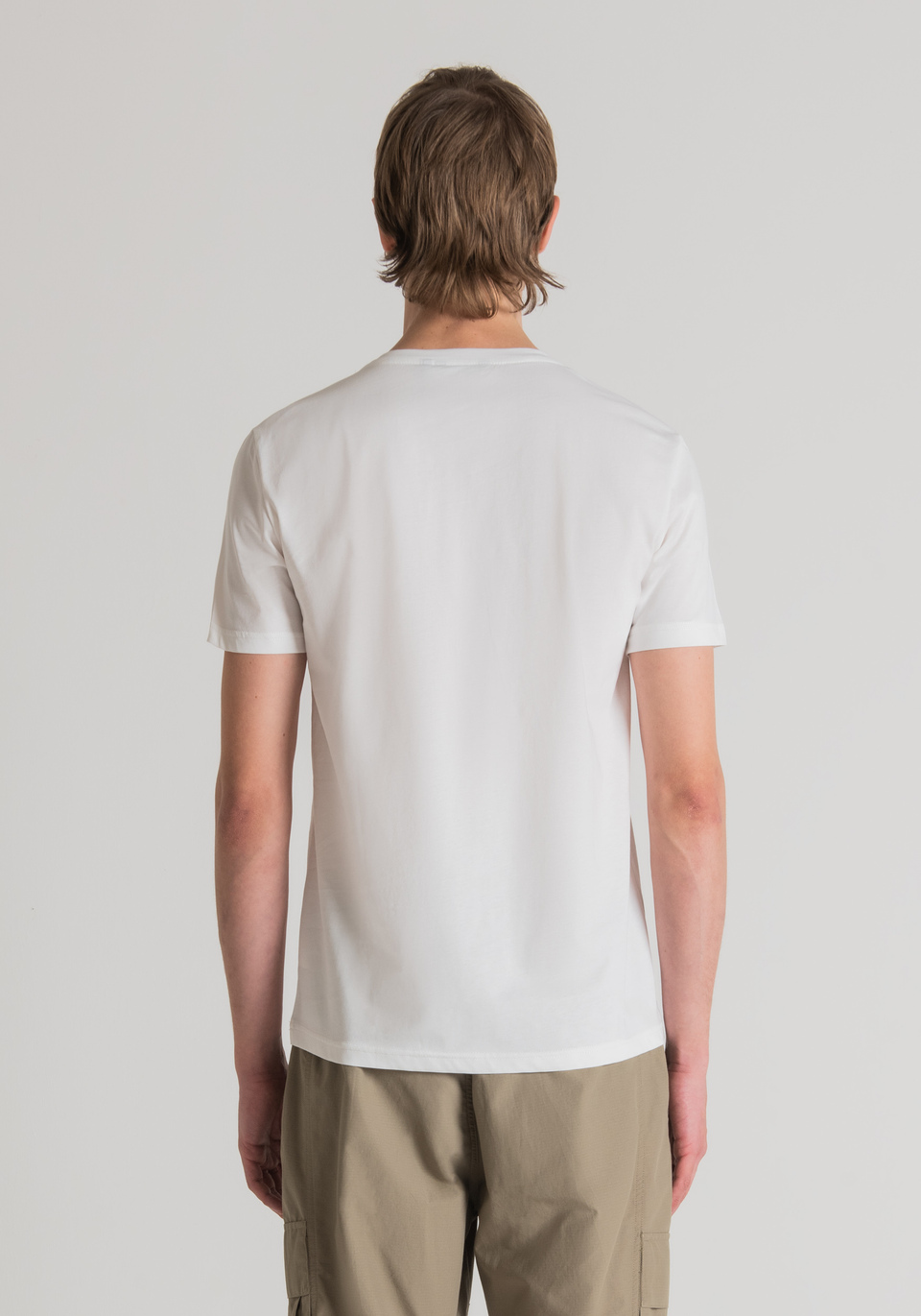 SLIM-FIT T-SHIRT IN SOFT COTTON WITH LOGO AND FLORAL PRINT - Antony Morato Online Shop