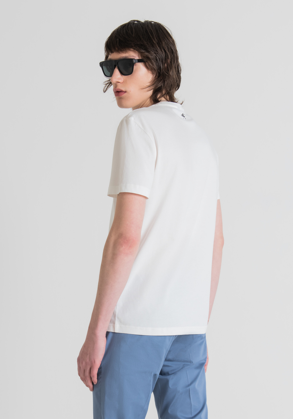 SLIM FIT T-SHIRT IN SOFT COTTON WITH FRONT PRINT - Antony Morato Online Shop