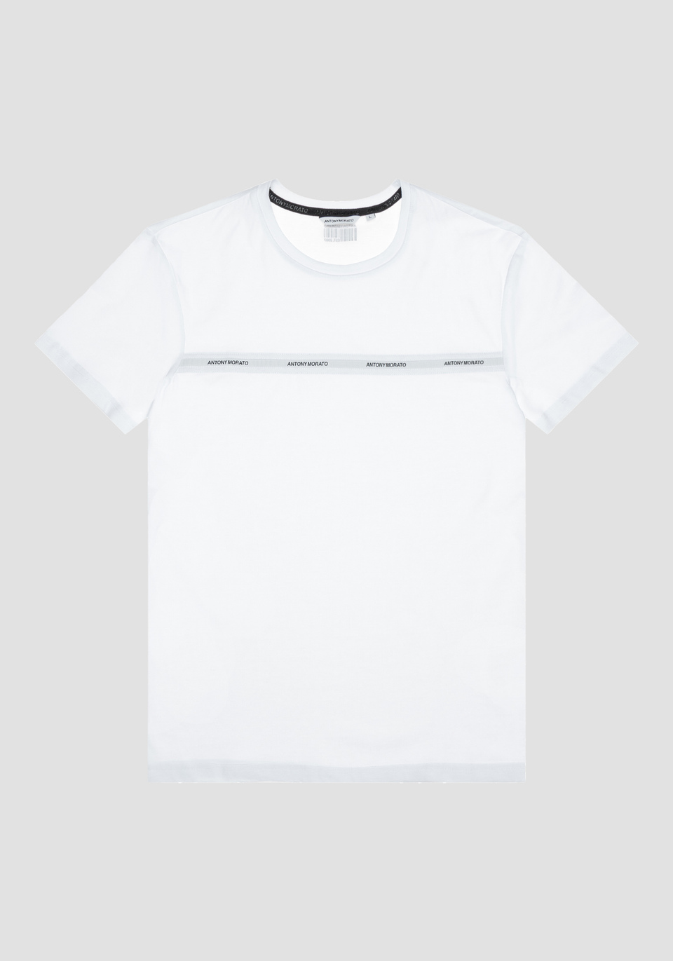 SLIM FIT T-SHIRT IN PURE COTTON WITH LOGO STRIP - Antony Morato Online Shop