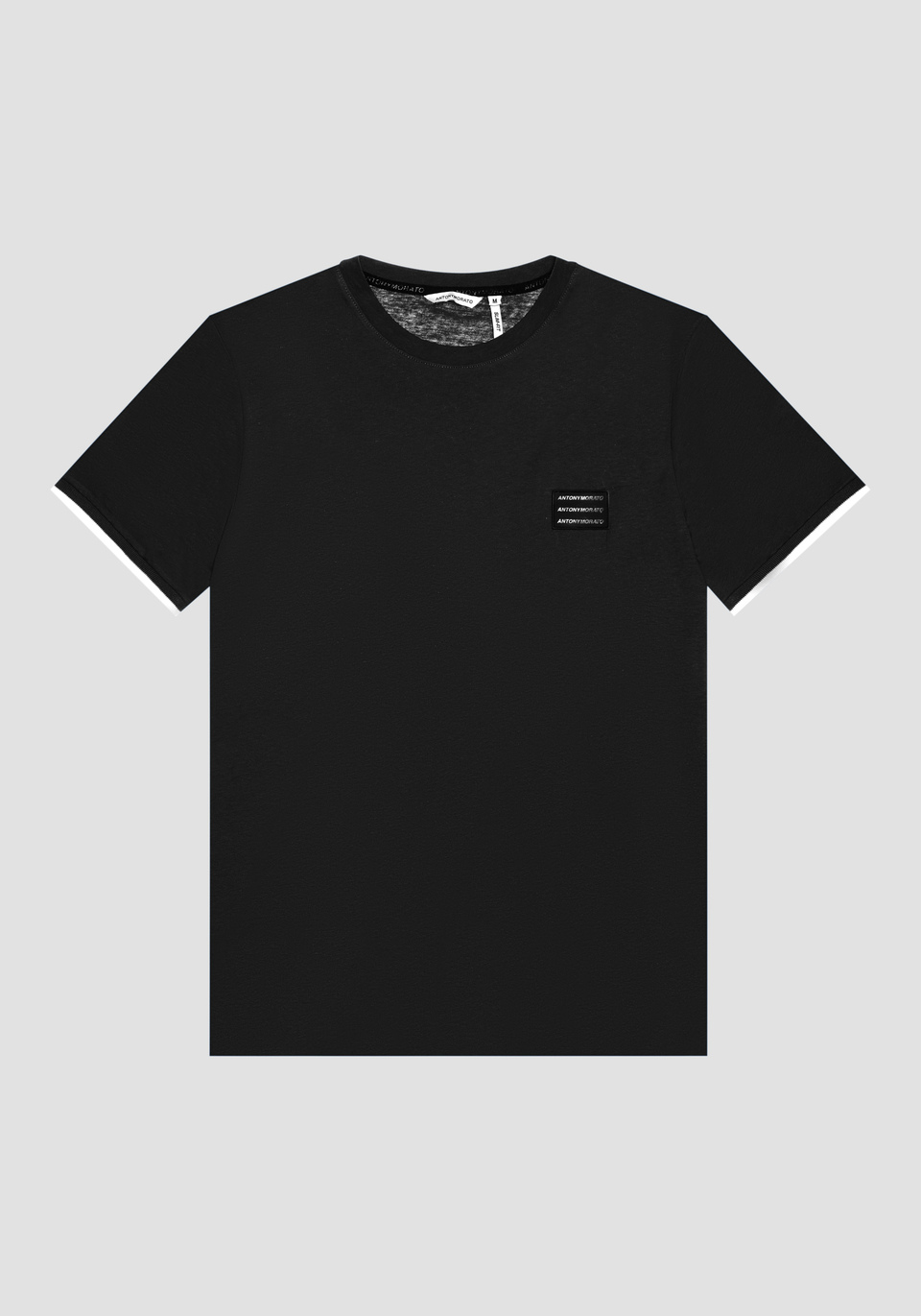 SLIM FIT T-SHIRT IN PURE COTTON WITH LOGO PATCH - Antony Morato Online Shop