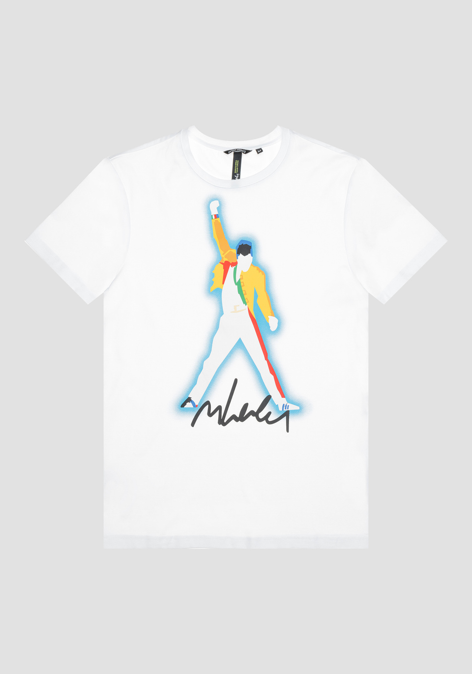 SLIM-FIT T-SHIRT IN PURE COTTON WITH FREDDIE MERCURY PRINT BY MARCO LODOLA - Antony Morato Online Shop