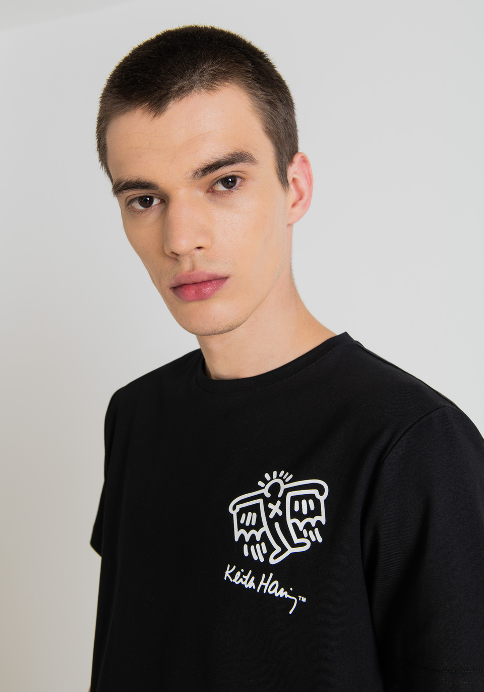 SLIM FIT T-SHIRT IN PURE COTTON WITH KEITH HARING PRINT - Antony Morato Online Shop