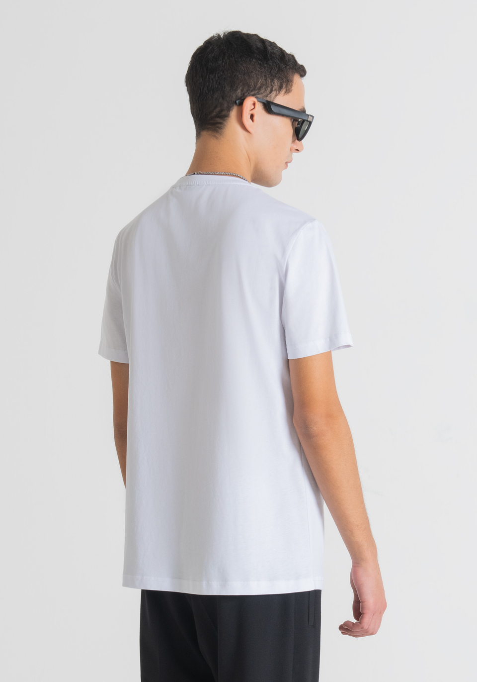 T-SHIRT SLIM FIT EN PUR COTON AVEC IMPRIMÉ LOGO - Antony Morato Online Shop