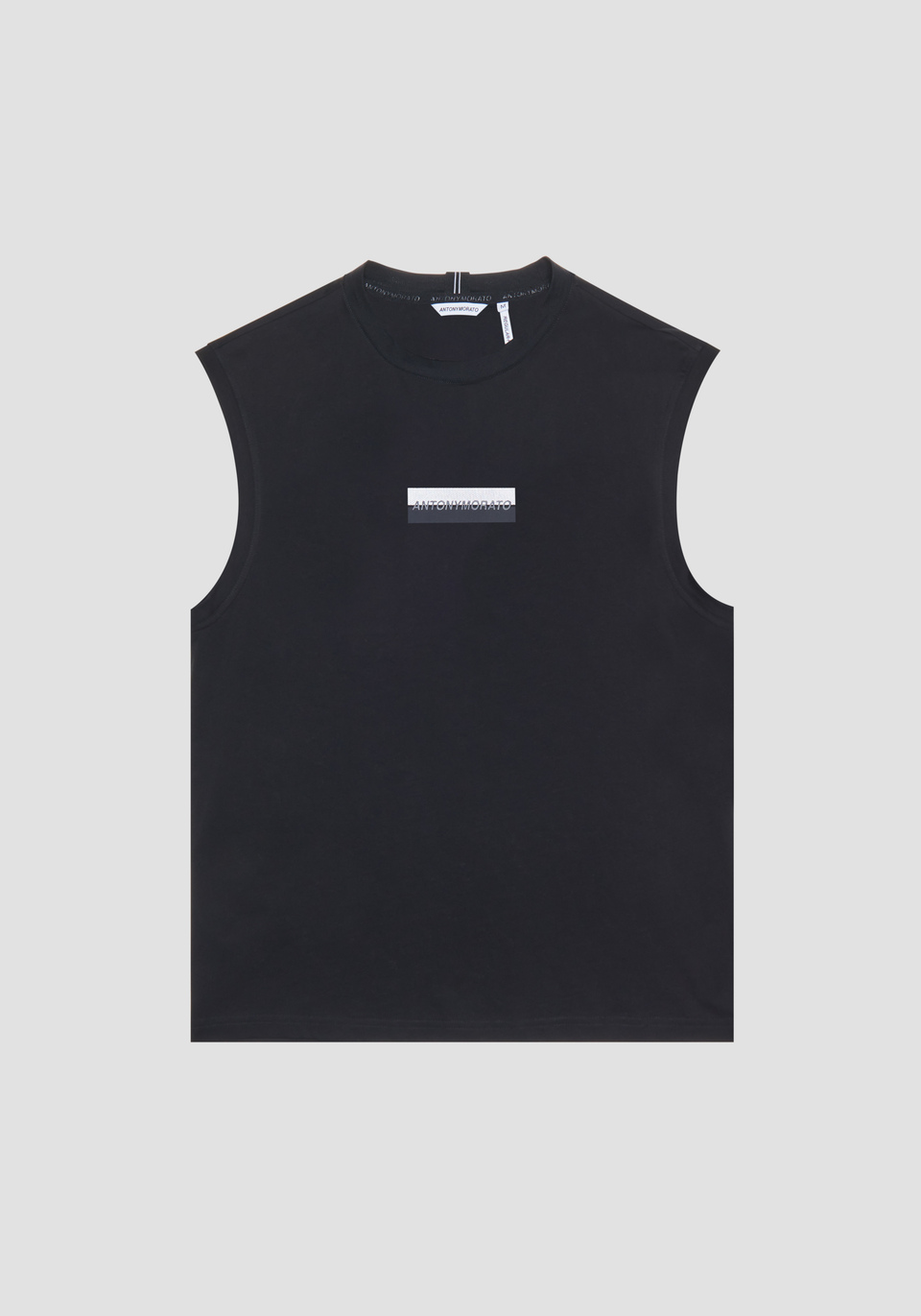 SLIM-FIT SLEEVELESS T-SHIRT IN PURE COTTON WITH LOGO PRINT - Antony Morato Online Shop