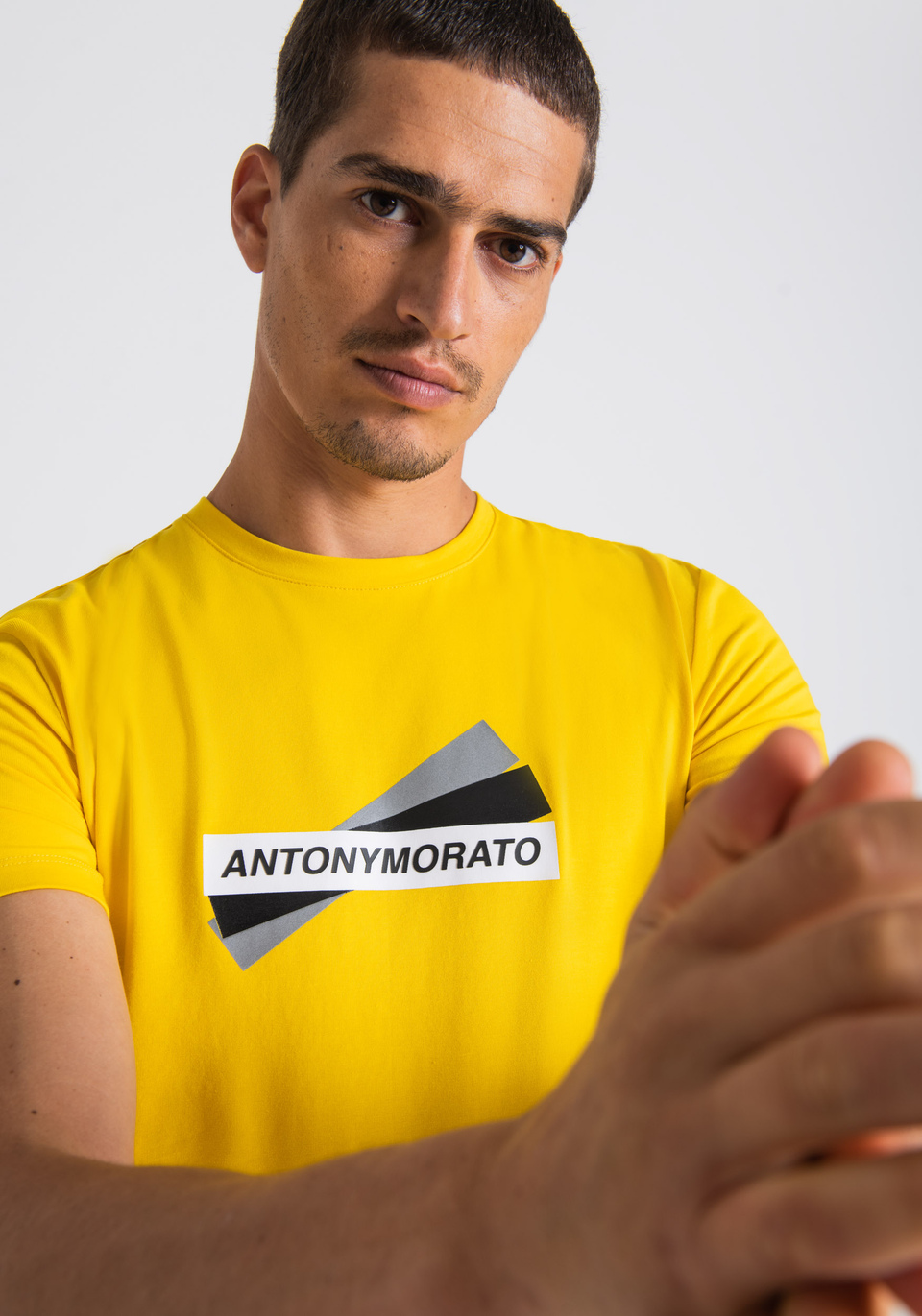 T-SHIRT SUPER SLIM EN COTON ÉLASTIQUE - Antony Morato Online Shop