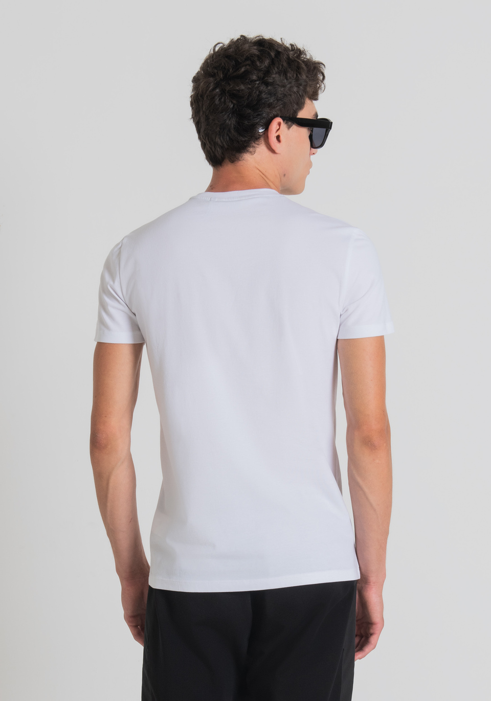 SUPER SLIM FIT T-SHIRT IN STRETCH COTTON WITH FRONT PRINT - Antony Morato Online Shop