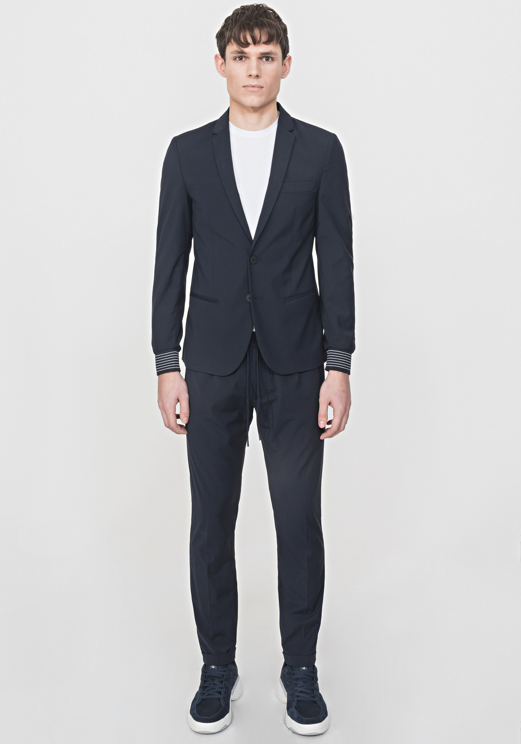 ELISA” SUPER SLIM-FIT JACKET IN SATIN-EFFECT STRETCH FABRIC | Antony Morato