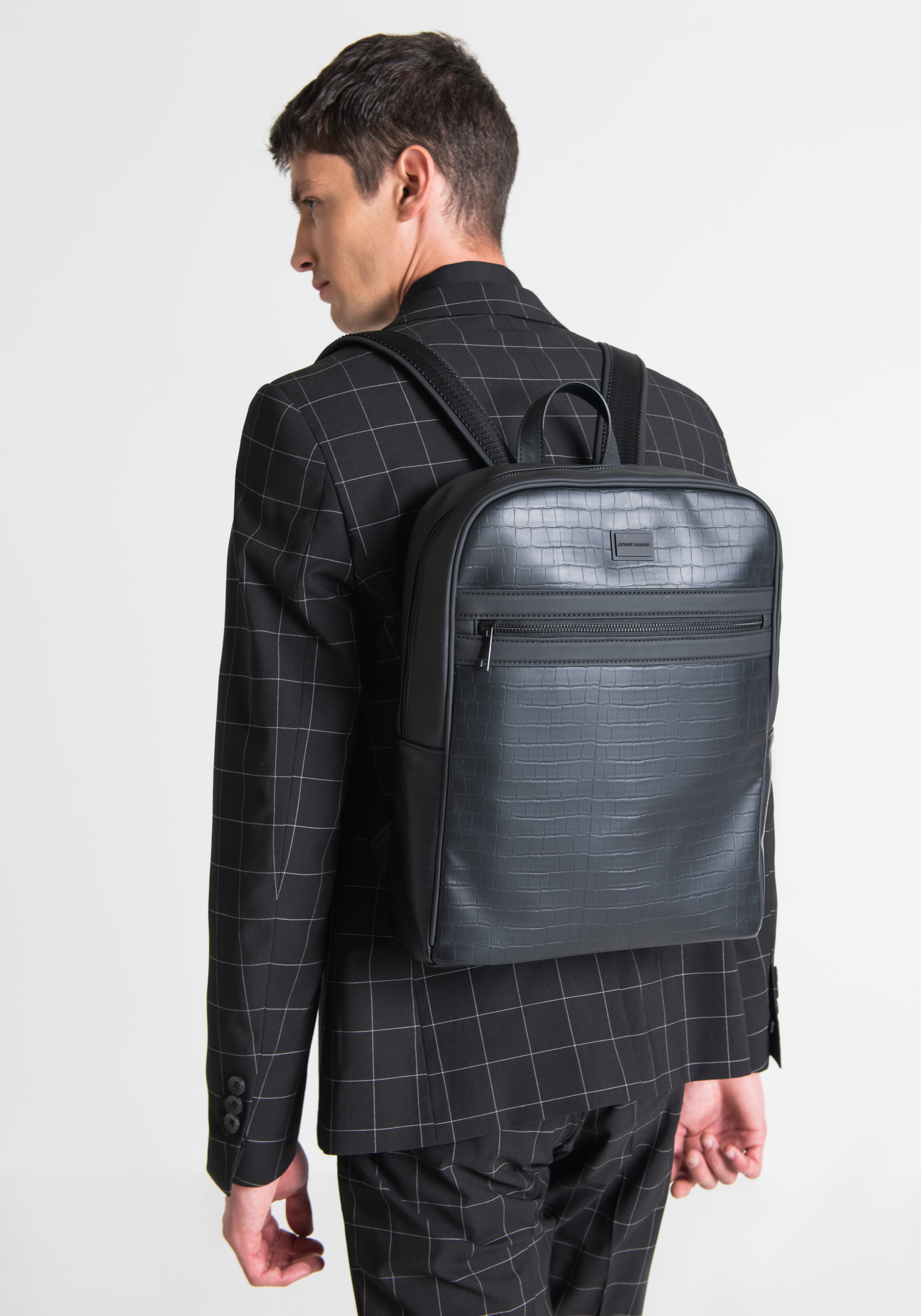 BACKPACK IN CROCODILE-PRINT FAUX LEATHER | Antony Morato