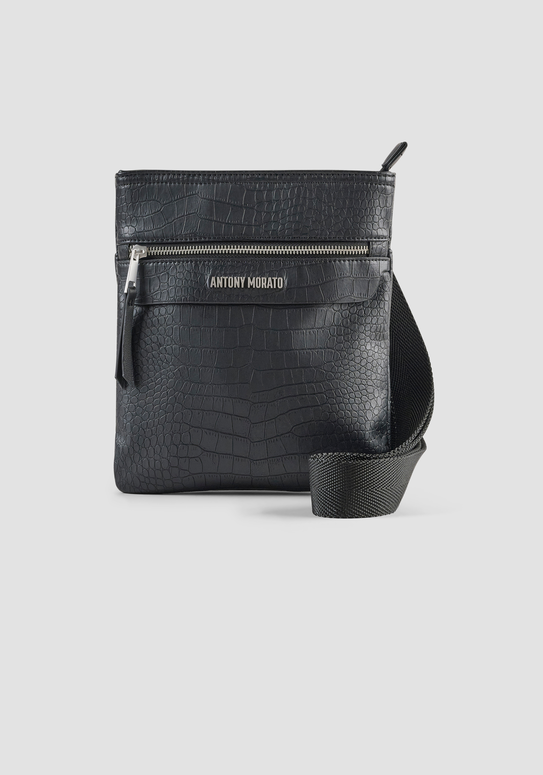 アンディモリ FAUX LEATHER MESSENGER BAG WITH CROCODILE PRINT | Antony Morato