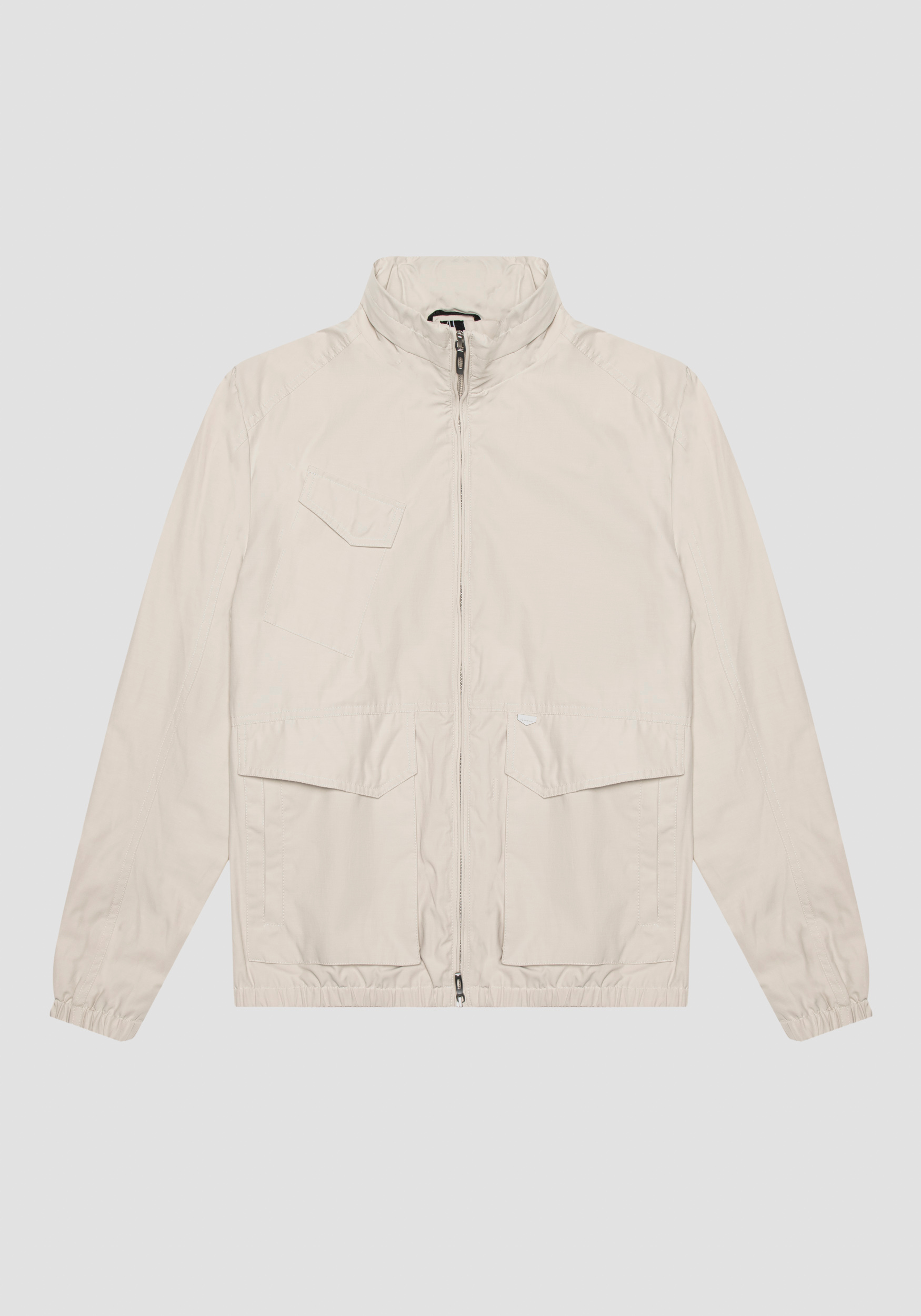 REGULAR FIT JACKET IN COTTON BLEND FABRIC AND LOGO PLAQUE | Antony 