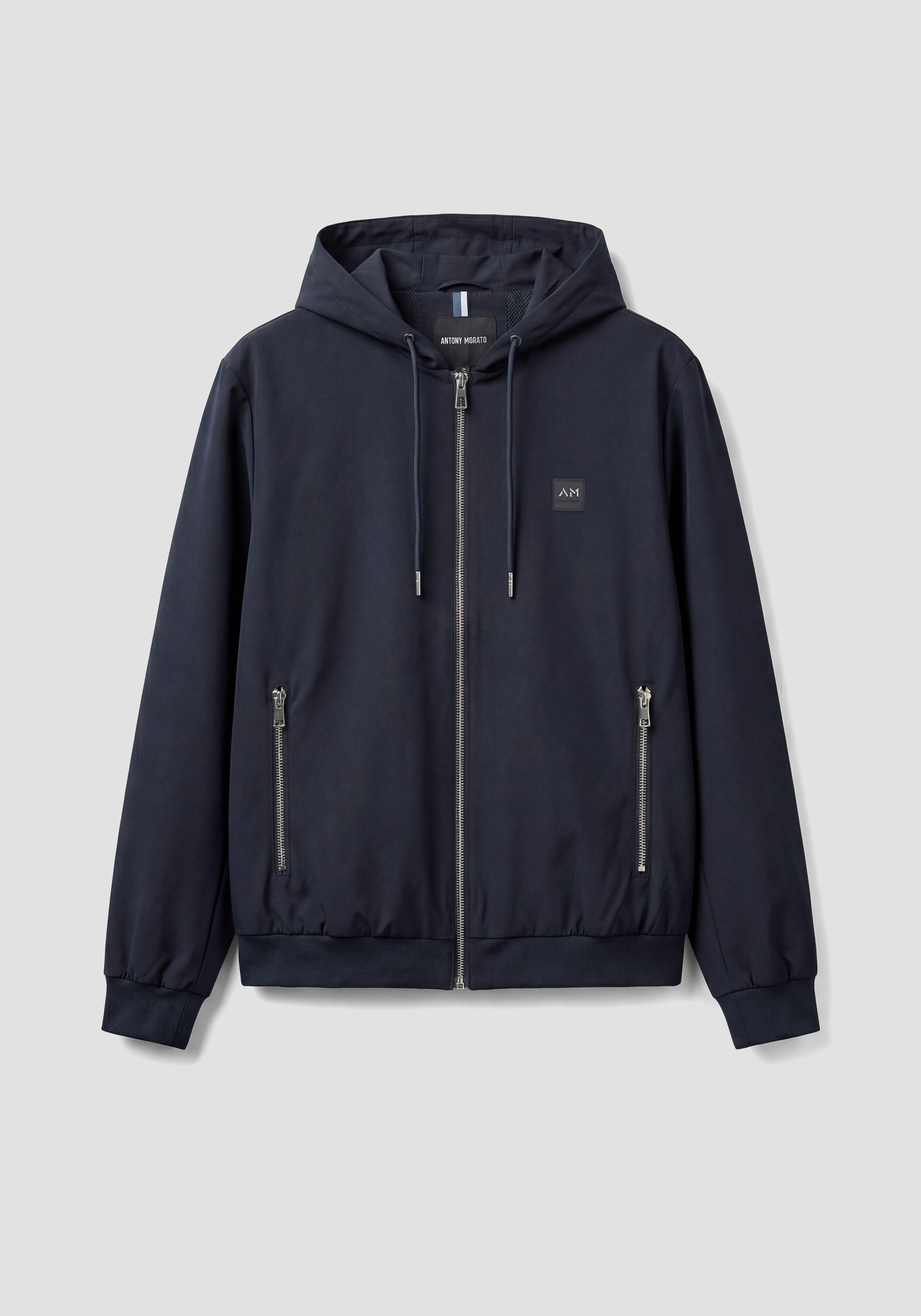 REGULAR-FIT BOMBER JACKET IN DOBBY NYLON WITH HOOD | Antony Morato