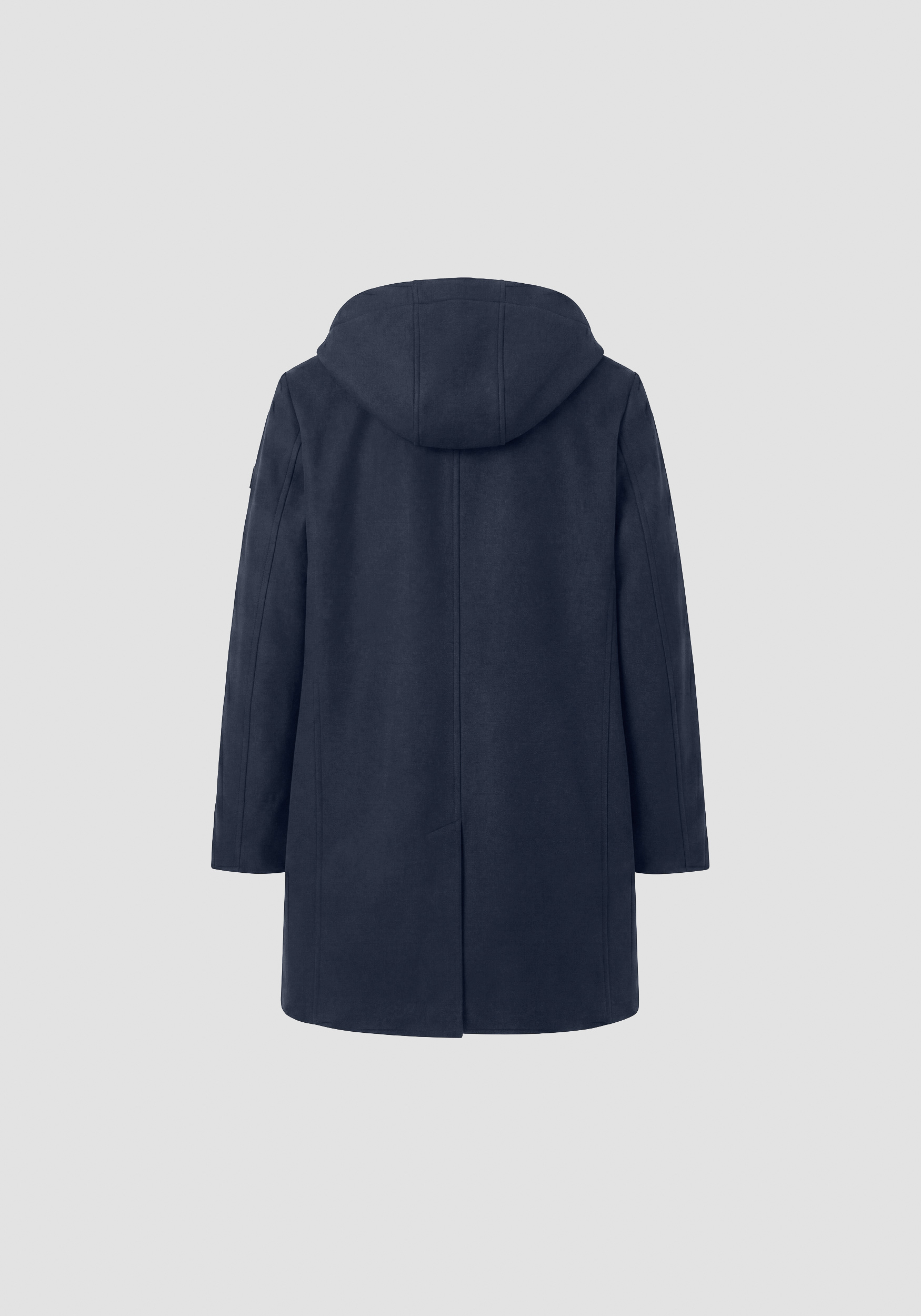 Marine regular-fit coat in viscose twill with detachable part