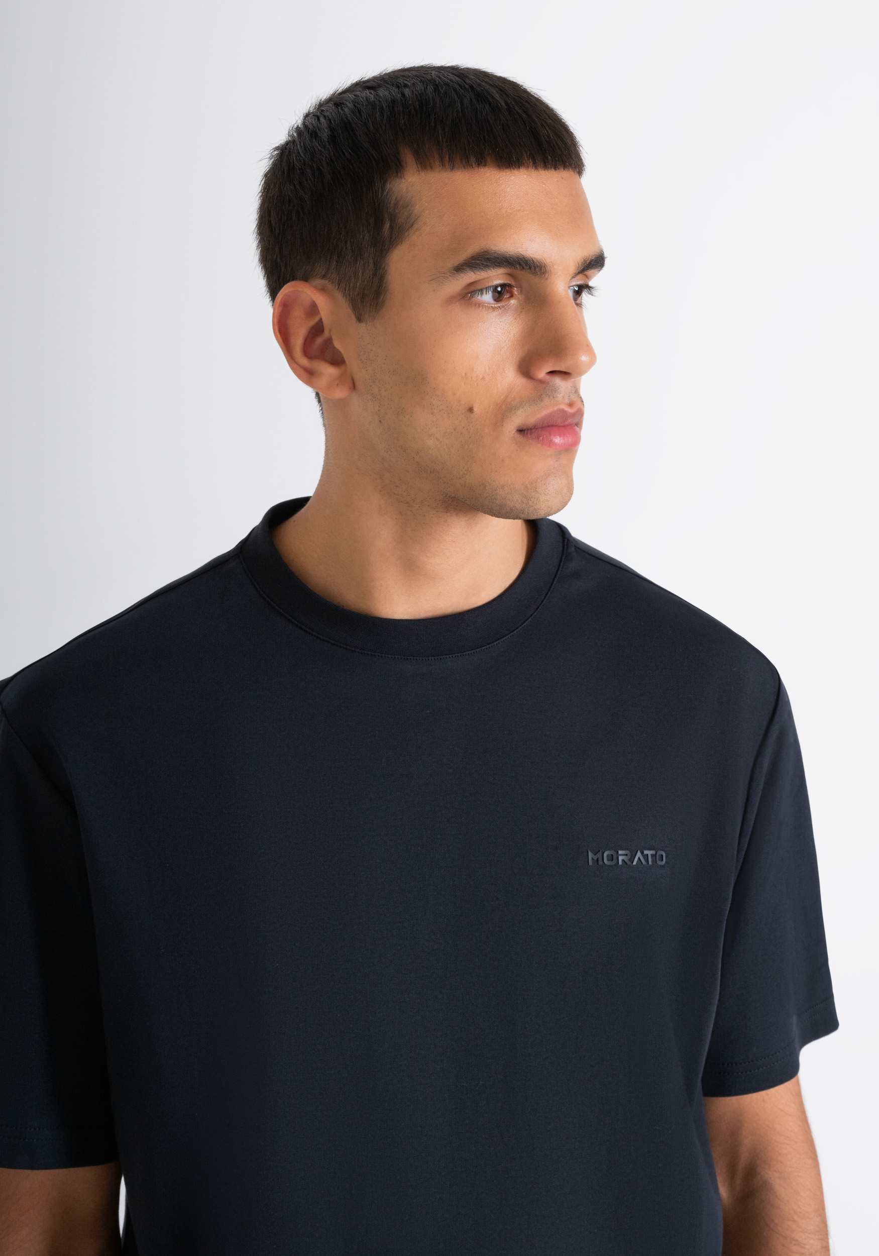 RELAXED FIT T-SHIRT IN SOFT BLUE COTTON | Antony Morato