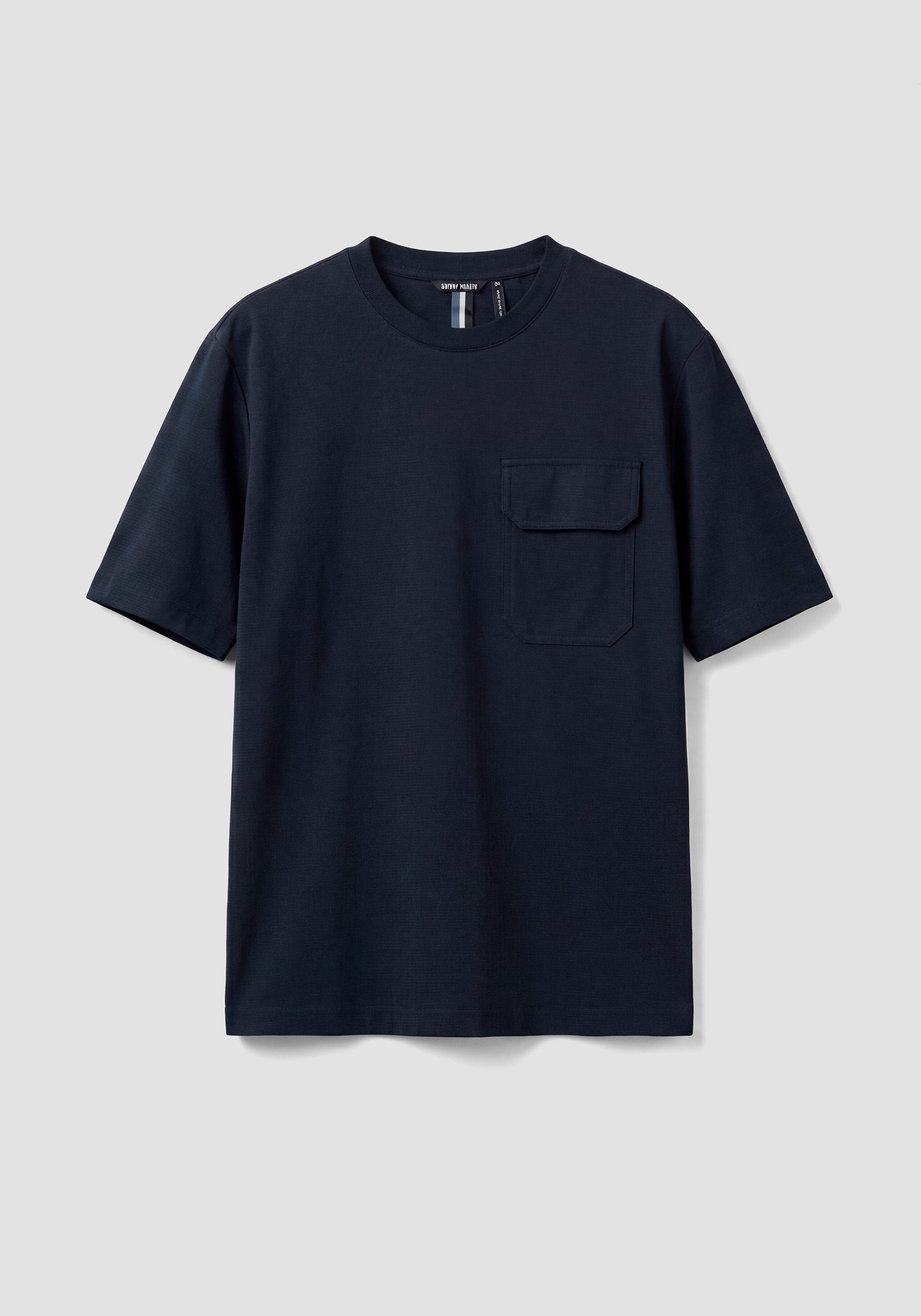 RELAXED FIT CREW NECK T-SHIRT IN COTTON BLEND WITH POCKET | Antony 