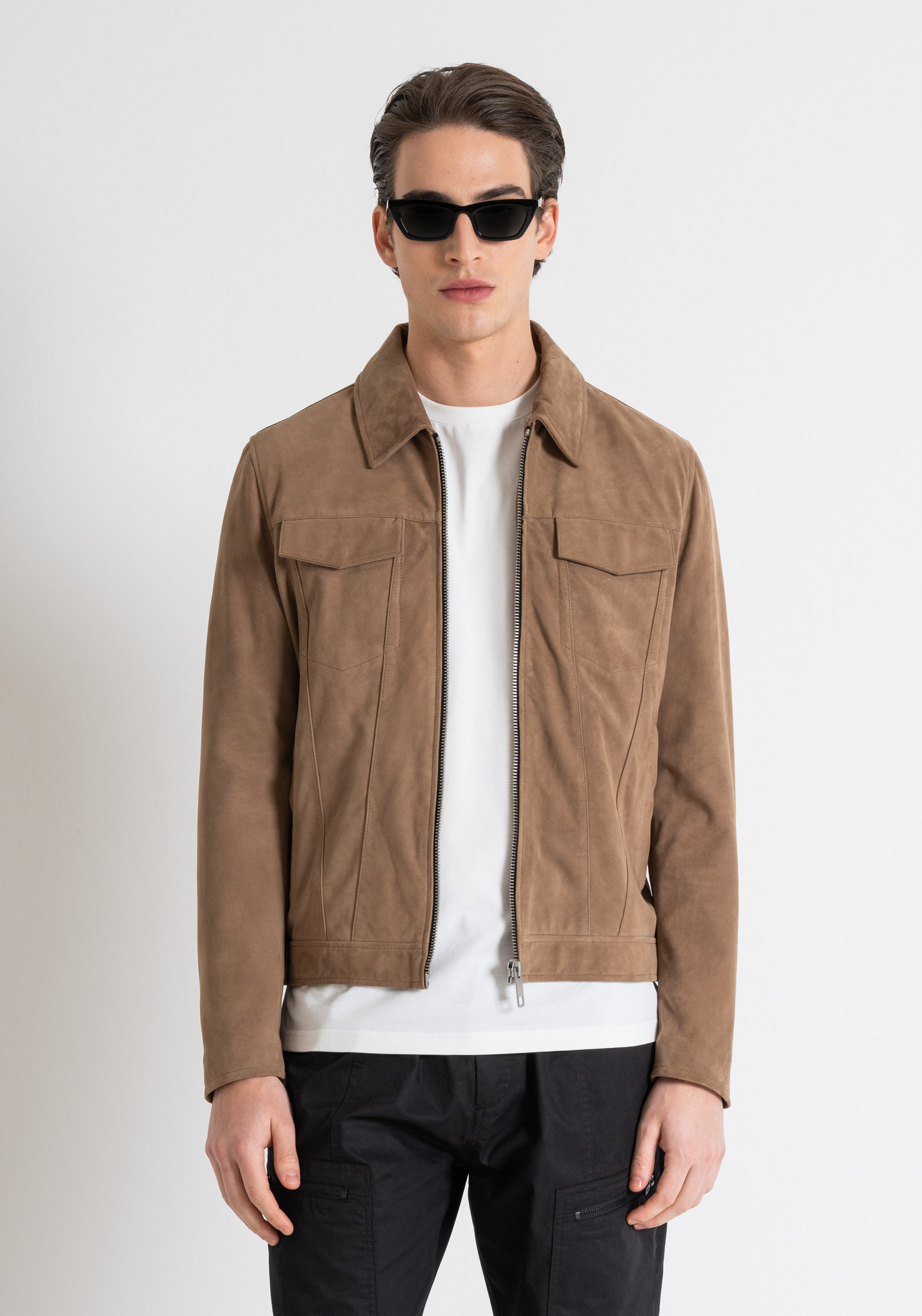 SLIM-FIT-JACKE AUS ECHTEM VELOURSLEDER | Antony Morato