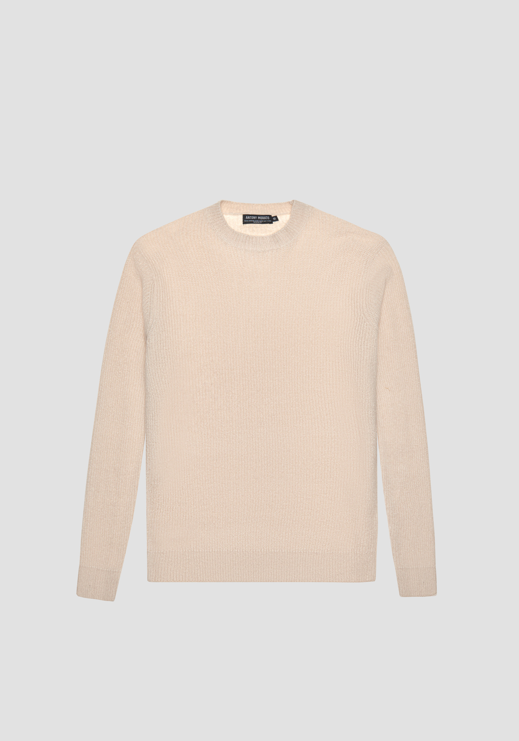 REGULAR FIT SWEATER IN MOHAIR WOOL BLEND WITH TIGER PRINT