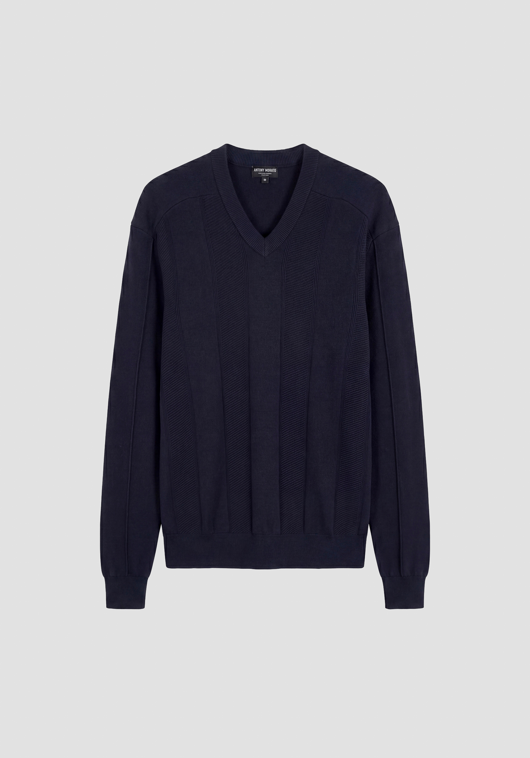 Marine relaxed-fit V-neck sweater in soft cotton | Antony Morato