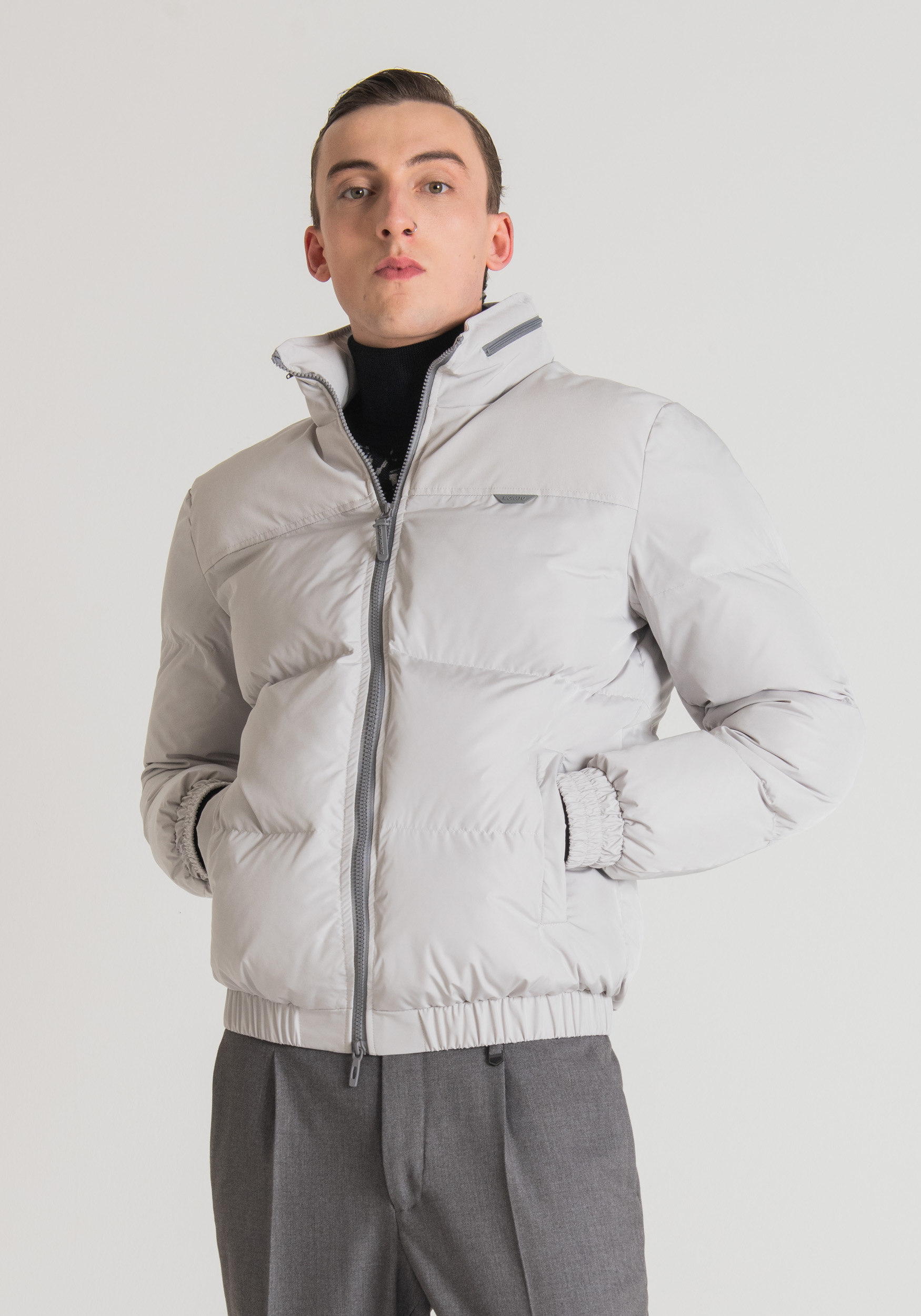 REGULAR FIT JACKET IN TECHNICAL FABRIC WITH ECO-SUSTAINABLE PADDING