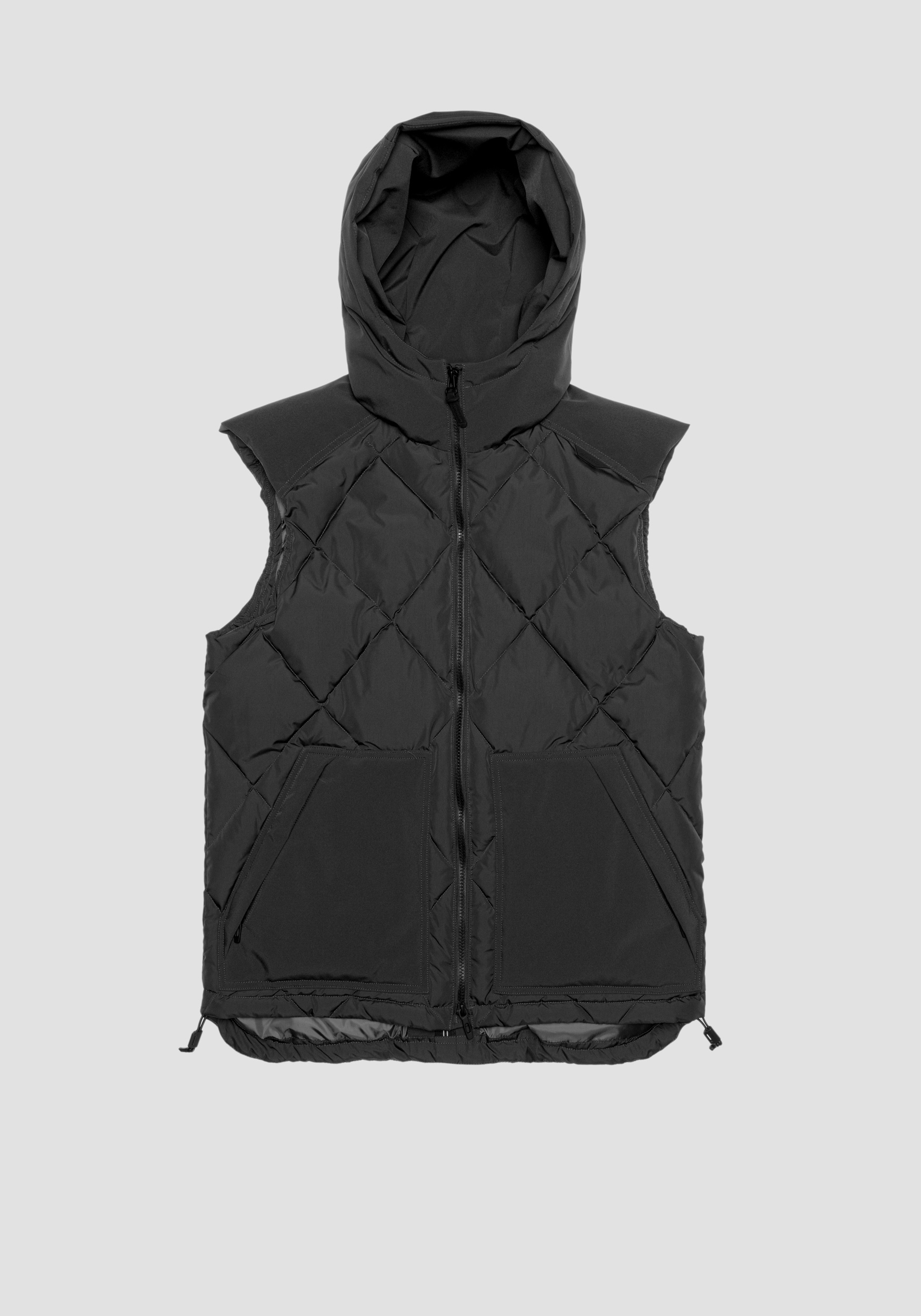 REGULAR FIT JACKET WITH HOOD IN TECHNICAL FABRIC WITH ECO-SUSTAINABLE  PADDING