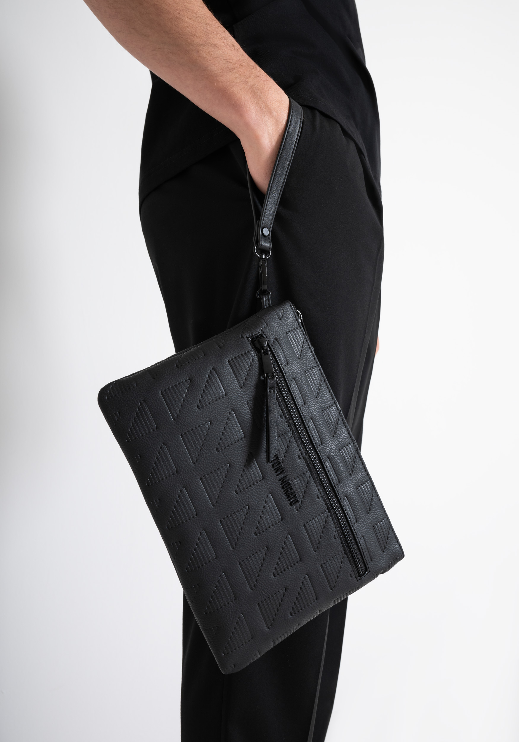 POUCH IN TUMBLED FAUX LEATHER PRINTED Antony Morato
