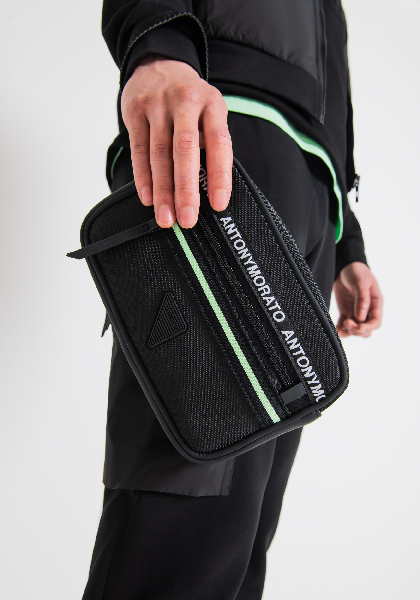 NYLON POUCH WITH REMOVABLE HANDLE Antony Morato