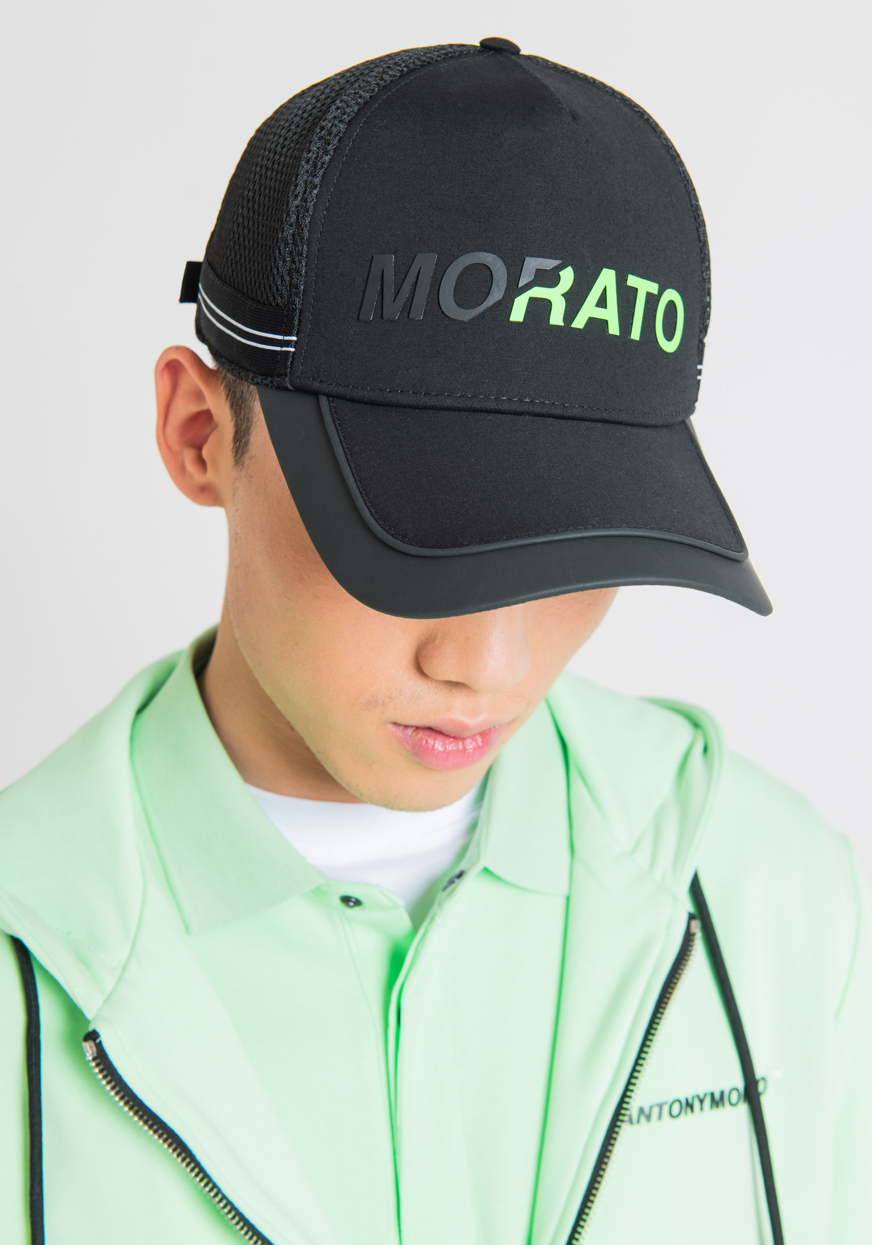 TWO-TONE LOGO STRETCH COTTON BASEBALL CAP | Antony Morato