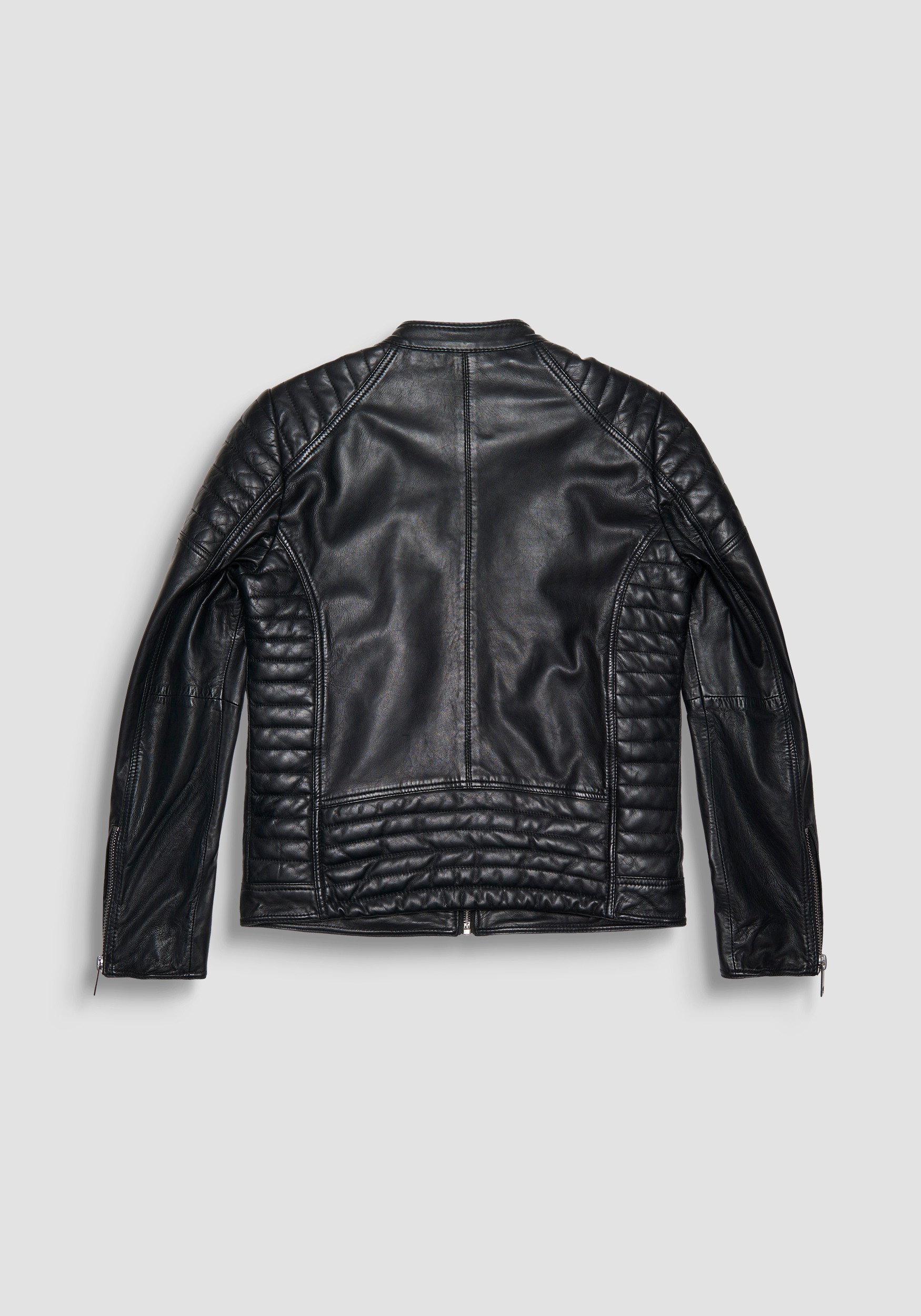 VINTAGE-STYLE GENUINE LEATHER BIKER JACKET | Antony Morato